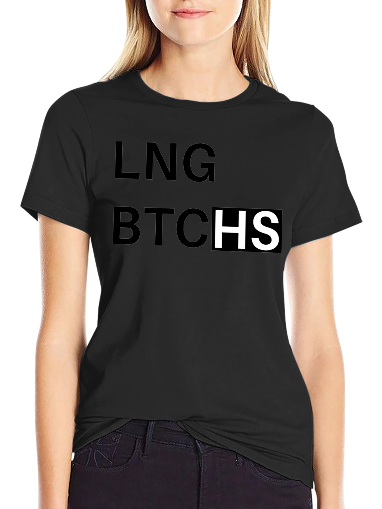 Black LNG BTCHS Graphic T-Shirt - Bold Statement Tee view 2