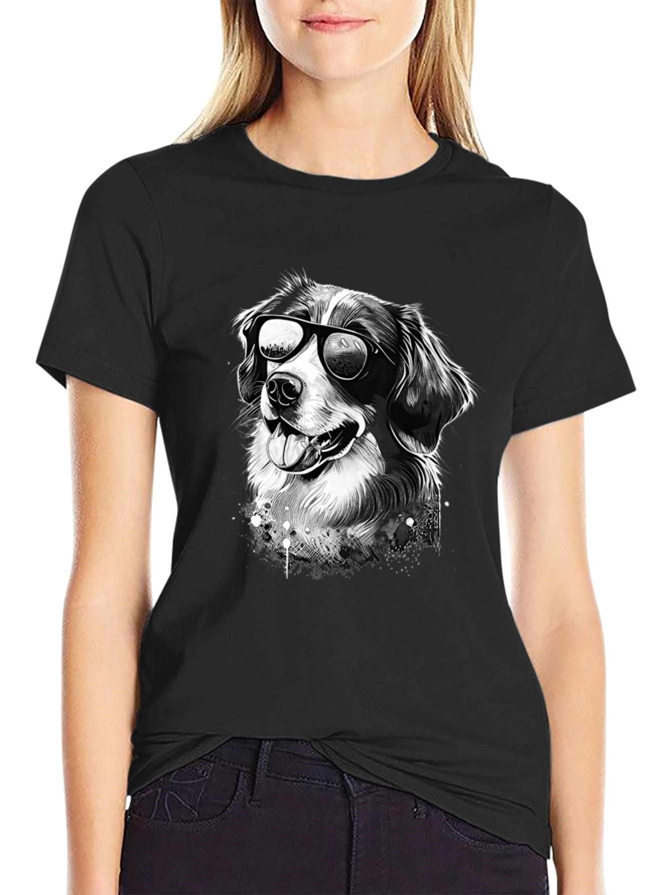 Cool Dog Graphic Tee - Black Cotton T-Shirt - 2