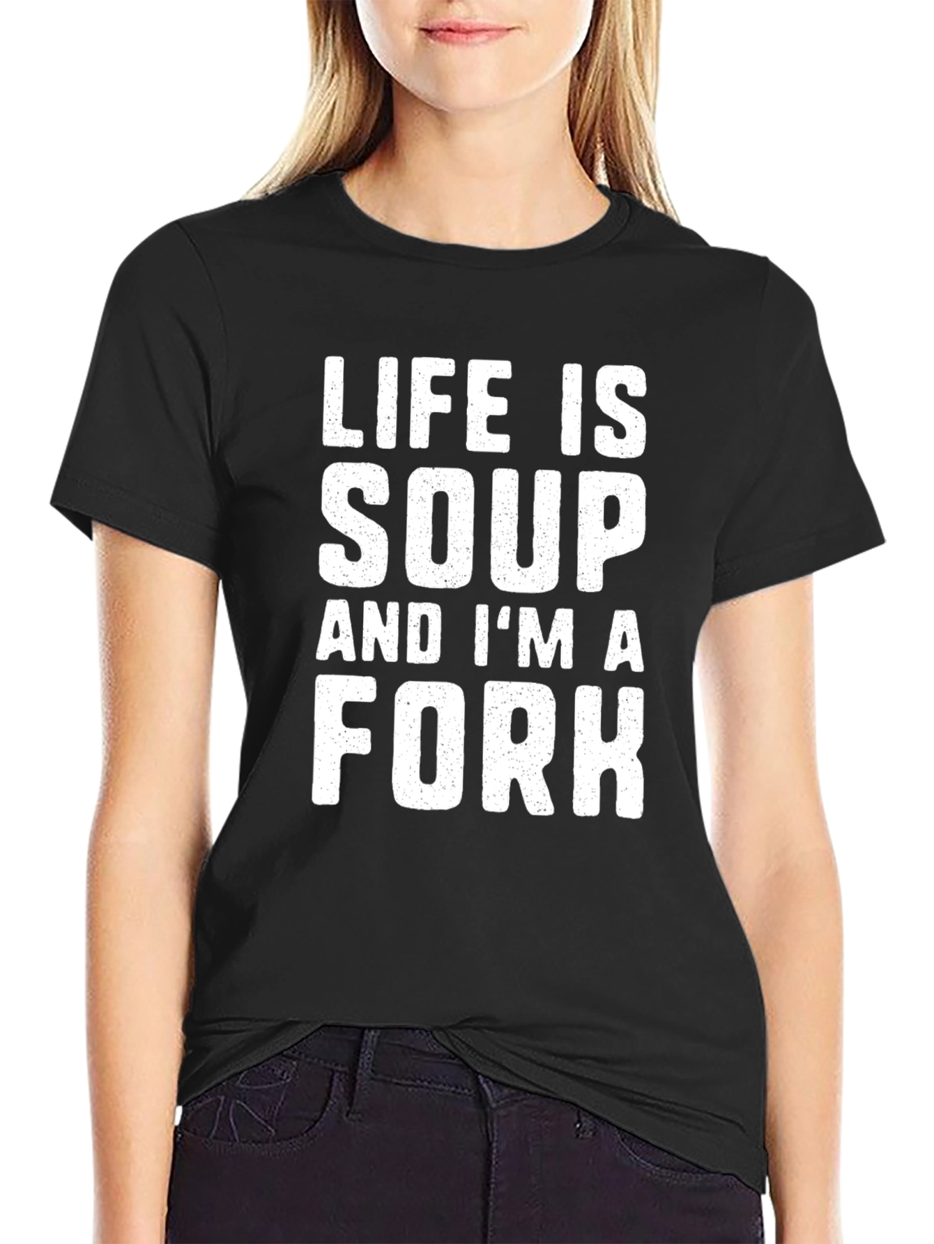 Black Life is Soup, I'm a Fork Black T-Shirt view 2
