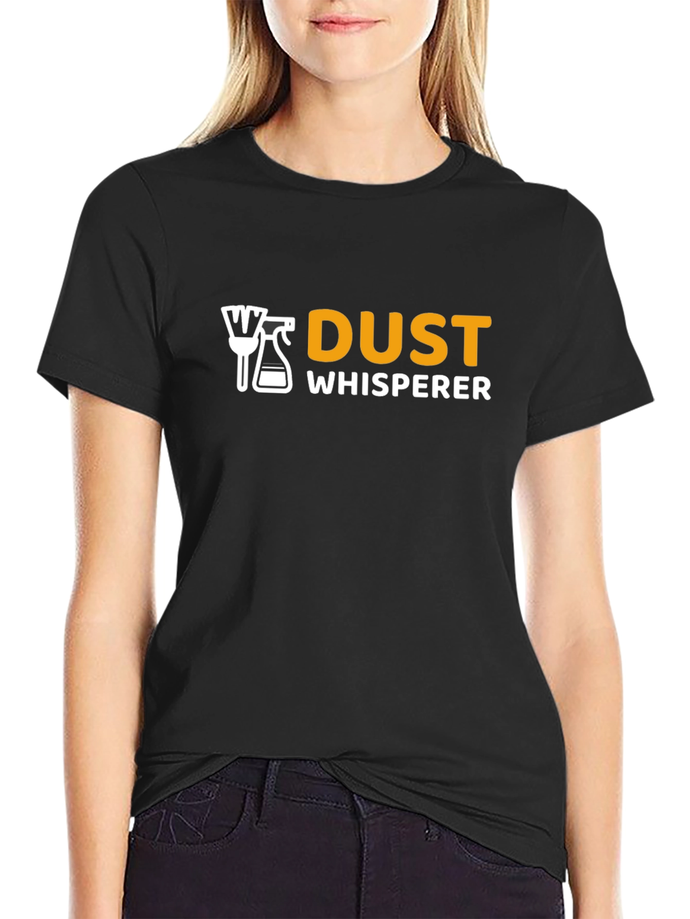 Black Dust Whisperer Graphic Tee - Cleaning Humor T-Shirt view 2