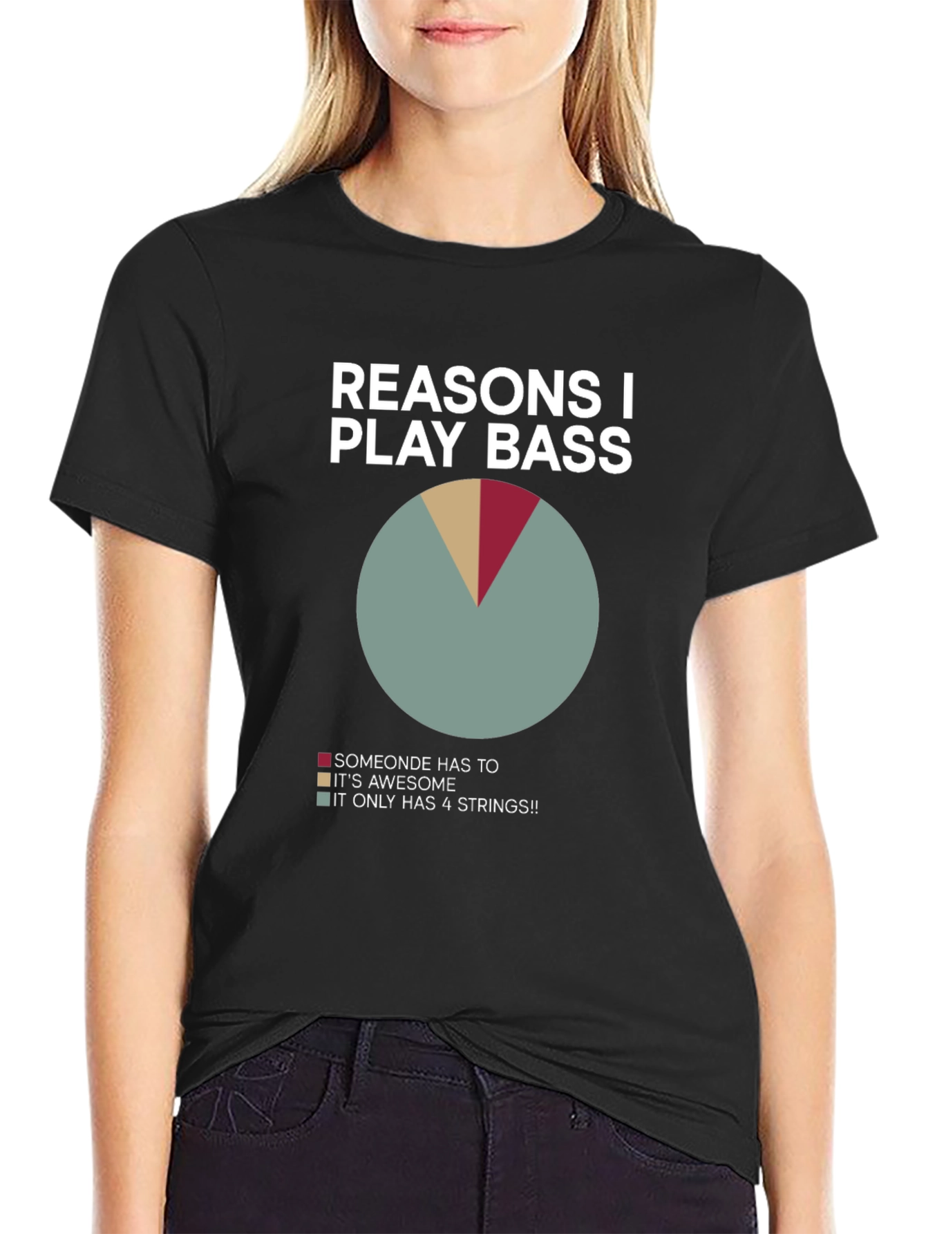 Black Reasons I Play Bass T-Shirt view 2