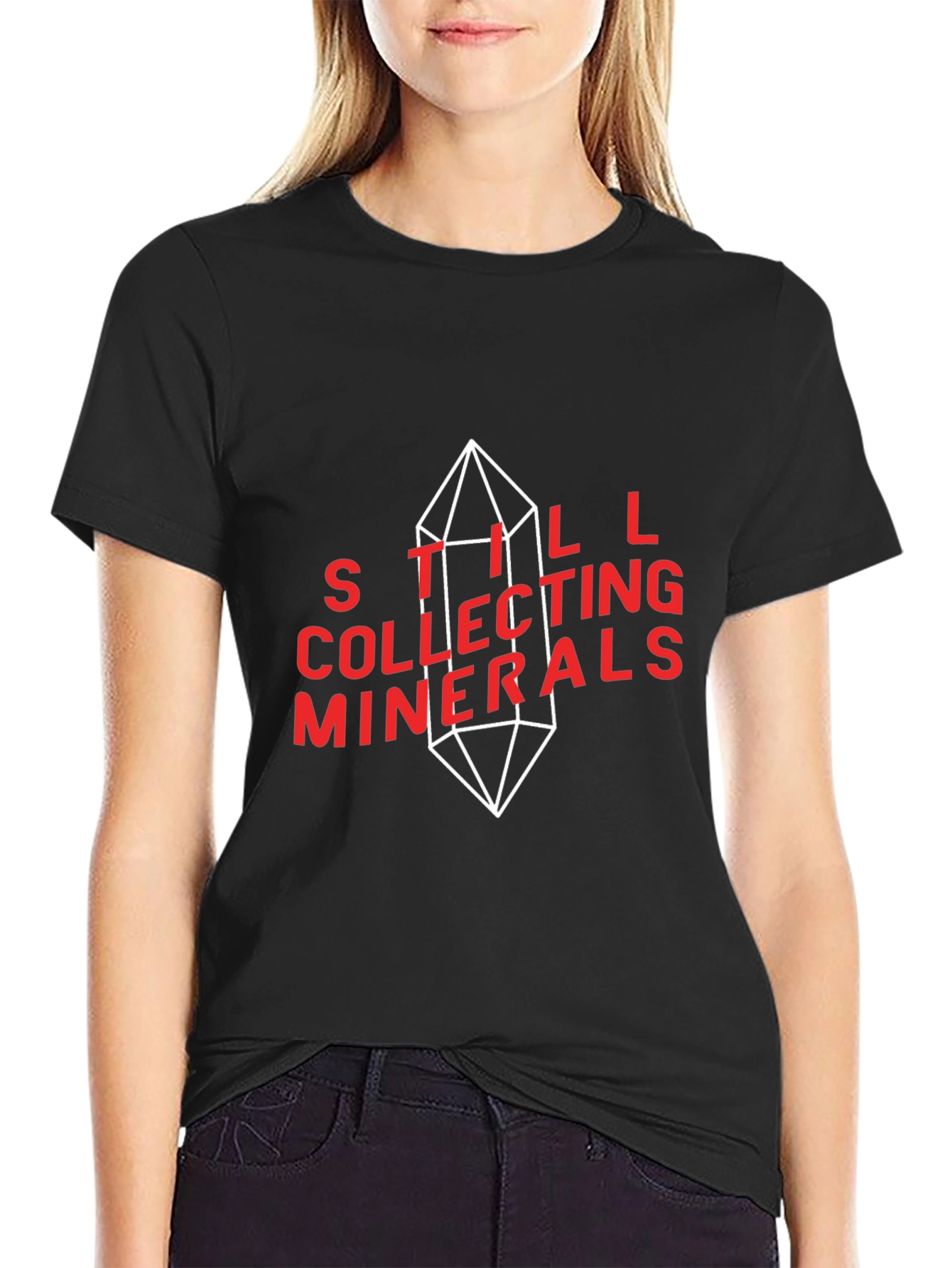 Black Still Collecting Minerals Graphic Tee view 2