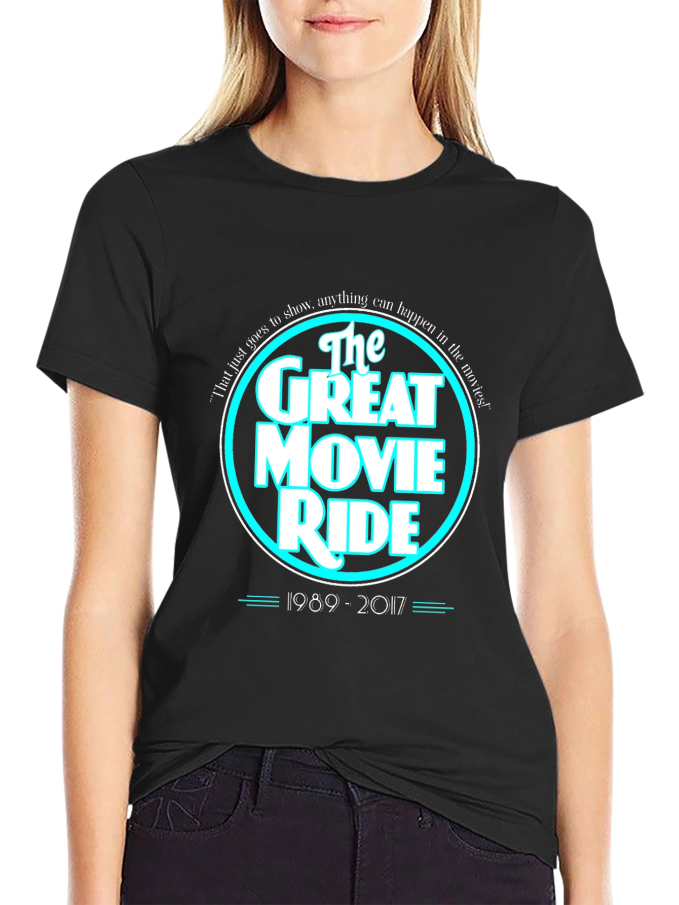 Black The Great Movie Ride Black T-Shirt view 2