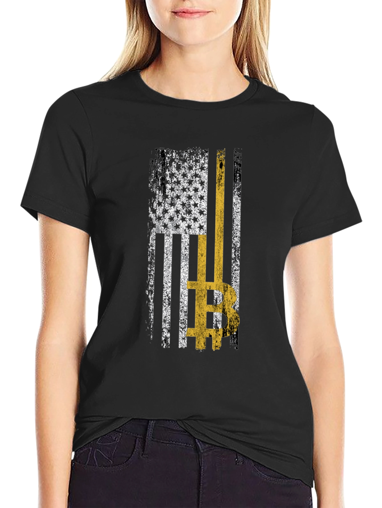 Bitcoin USA Flag Graphic Tee - Crypto T-Shirt - 2