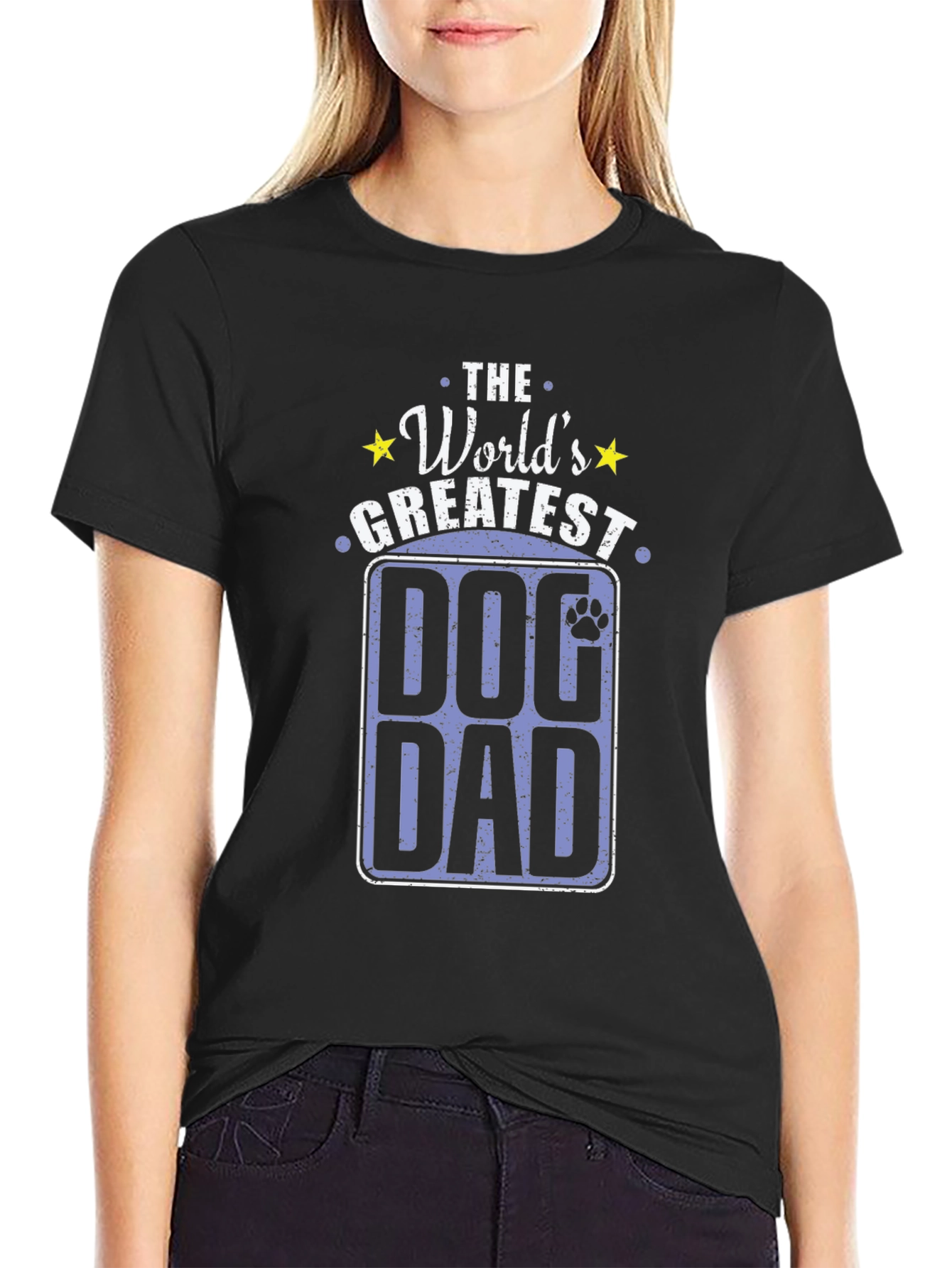 Black World's Greatest Dog Dad T-Shirt view 2