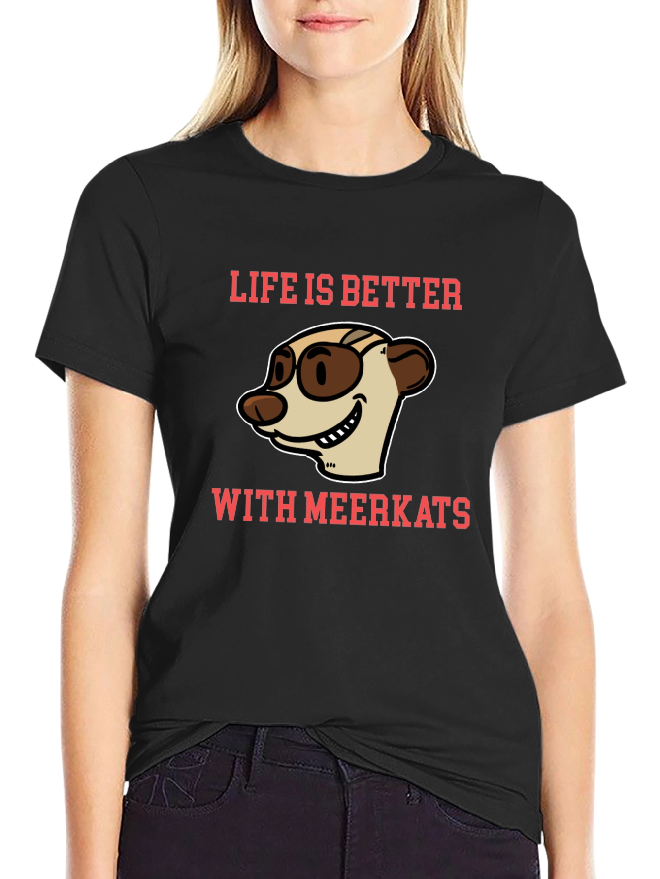 Black Life is Better with Meerkats Graphic T-Shirt view 2