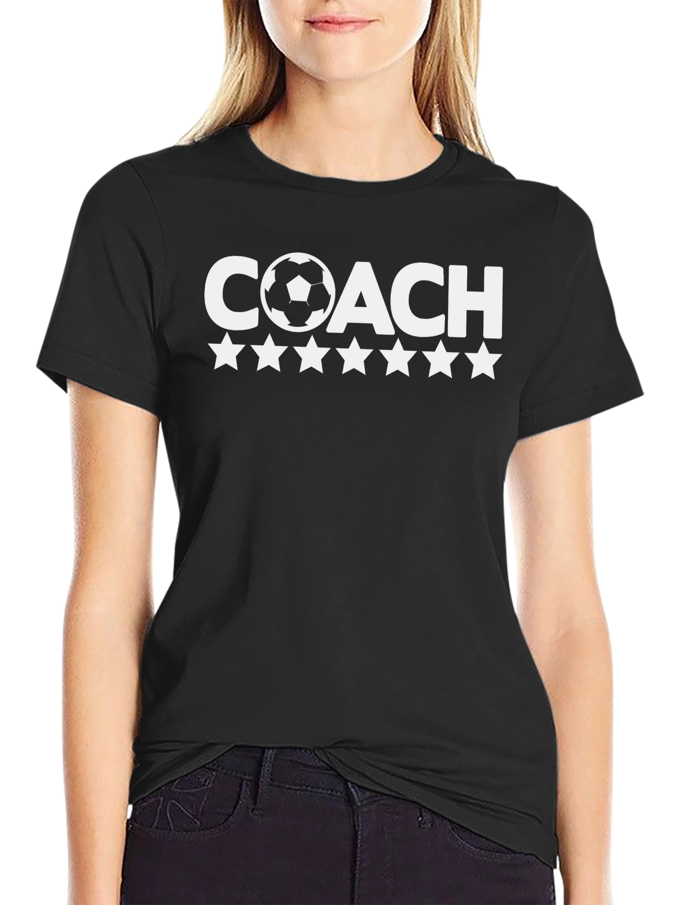 Black Soccer Coach Graphic Tee view 2