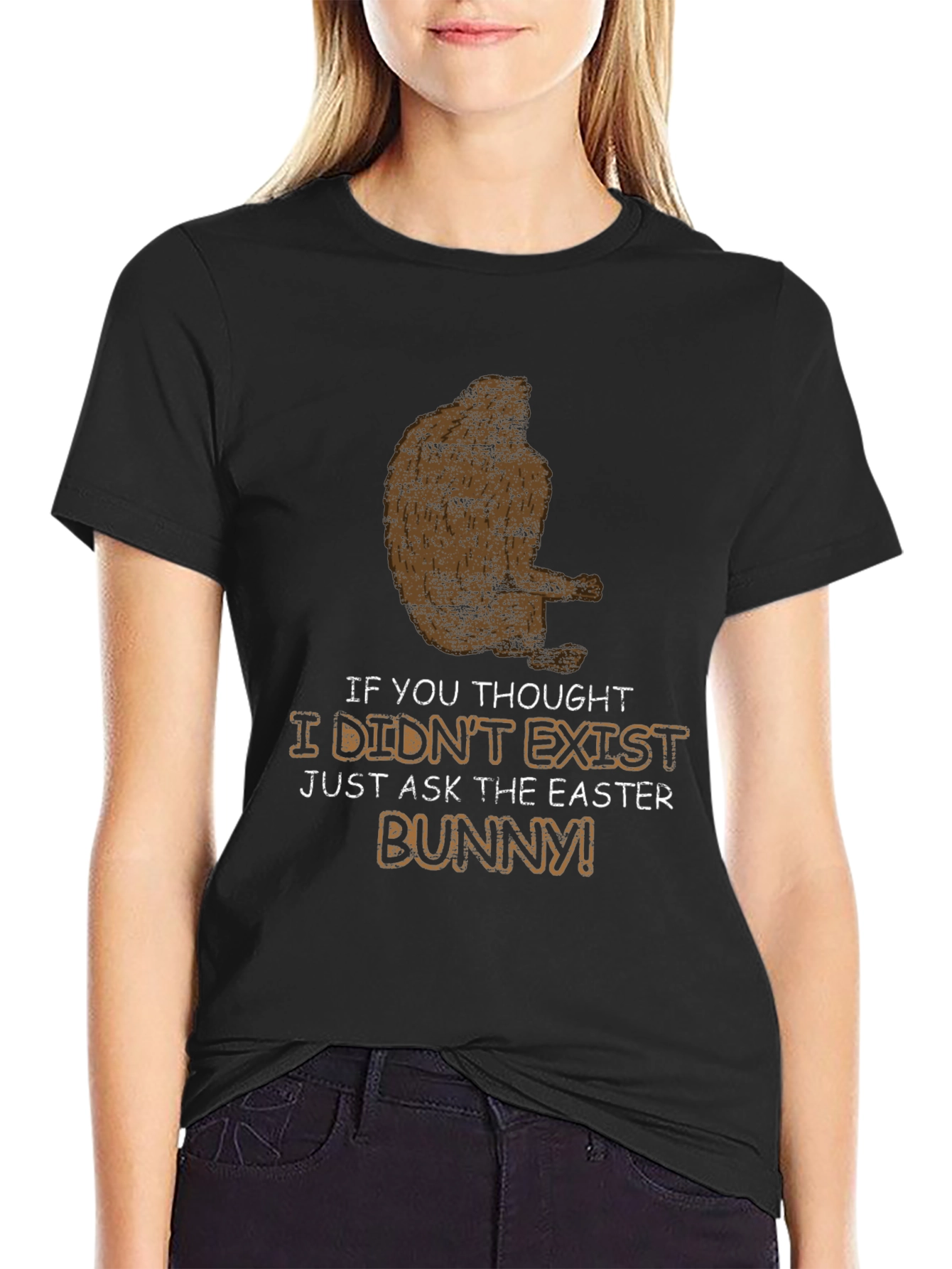 Black Sasquatch Easter Bunny Men's T-Shirt view 2