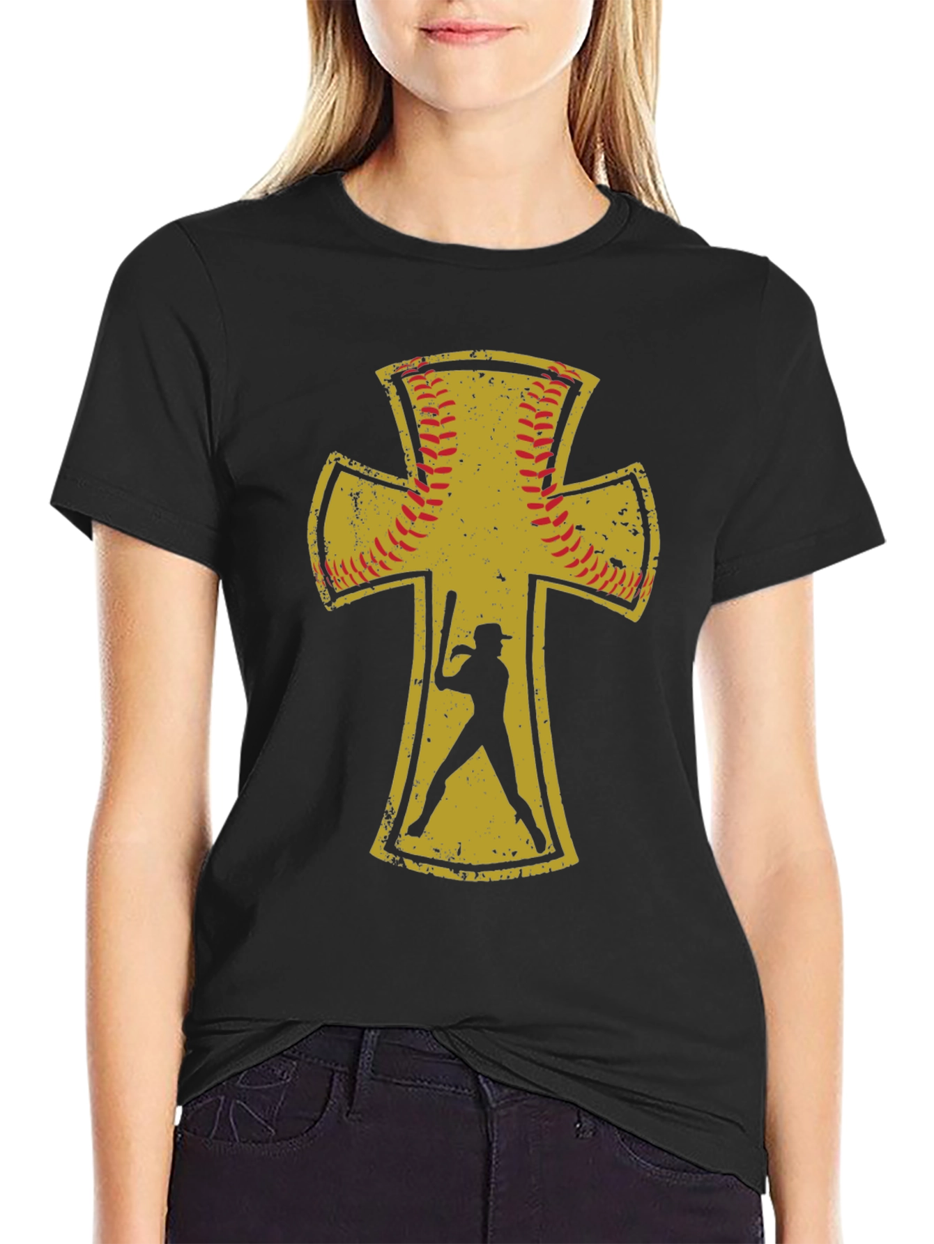 Black Baseball Cross T-Shirt view 2