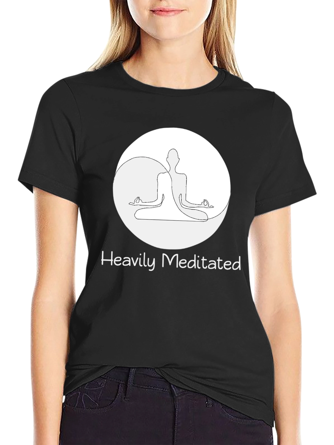 Black Heavily Meditated Black T-Shirt view 2