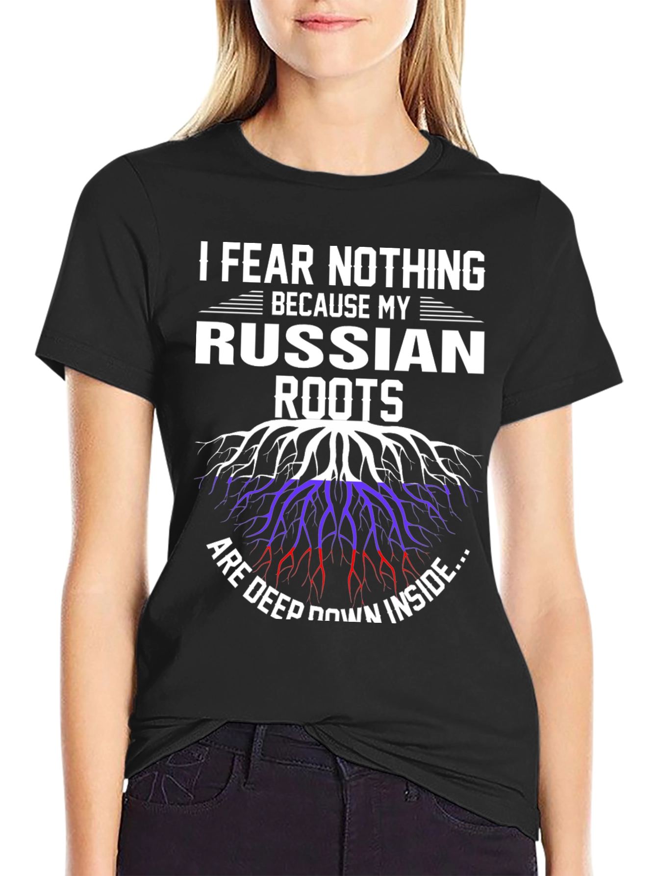 Black Russian Roots Graphic Tee -  I Fear Nothing view 2