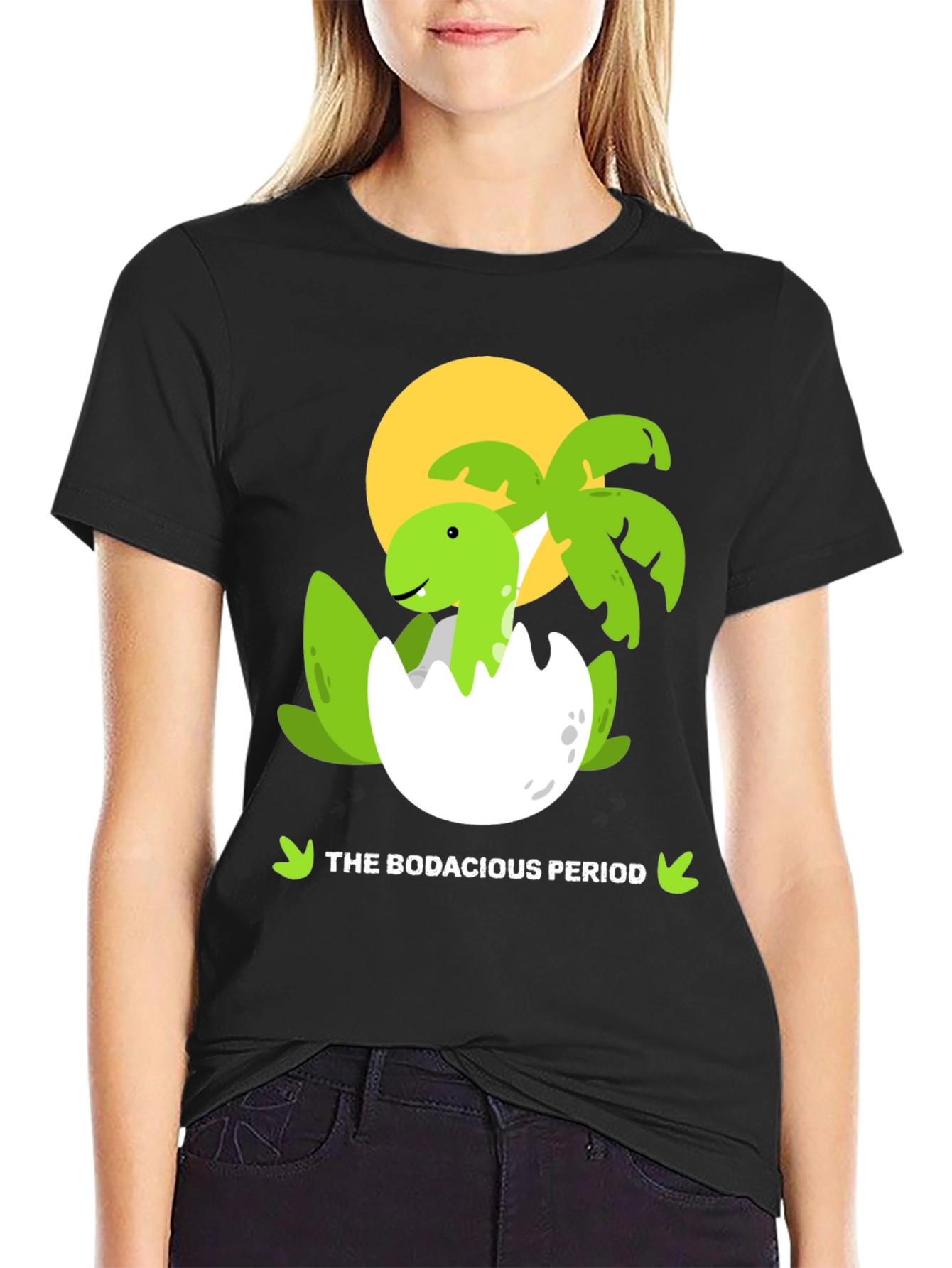 Black Bodacious Period Dinosaur Tee view 2