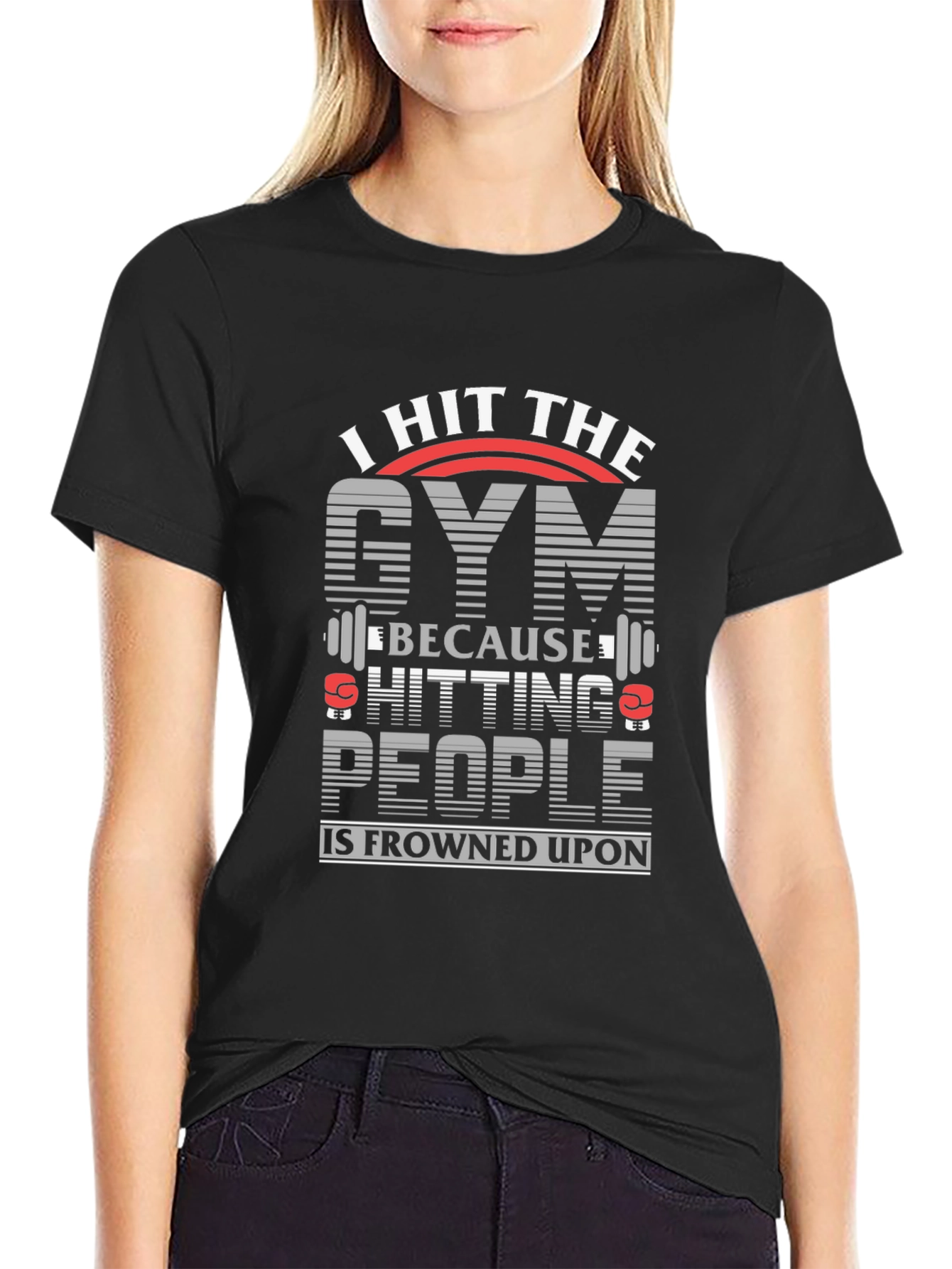 Black I Hit The Gym Funny Workout T-Shirt view 2