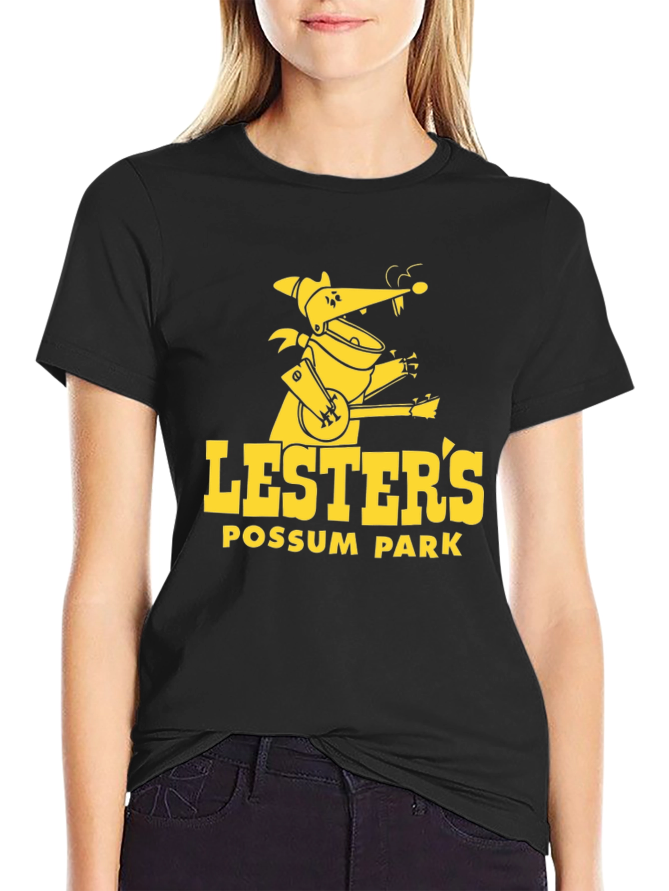 Black Lester's Possum Park Graphic Tee - Black view 2