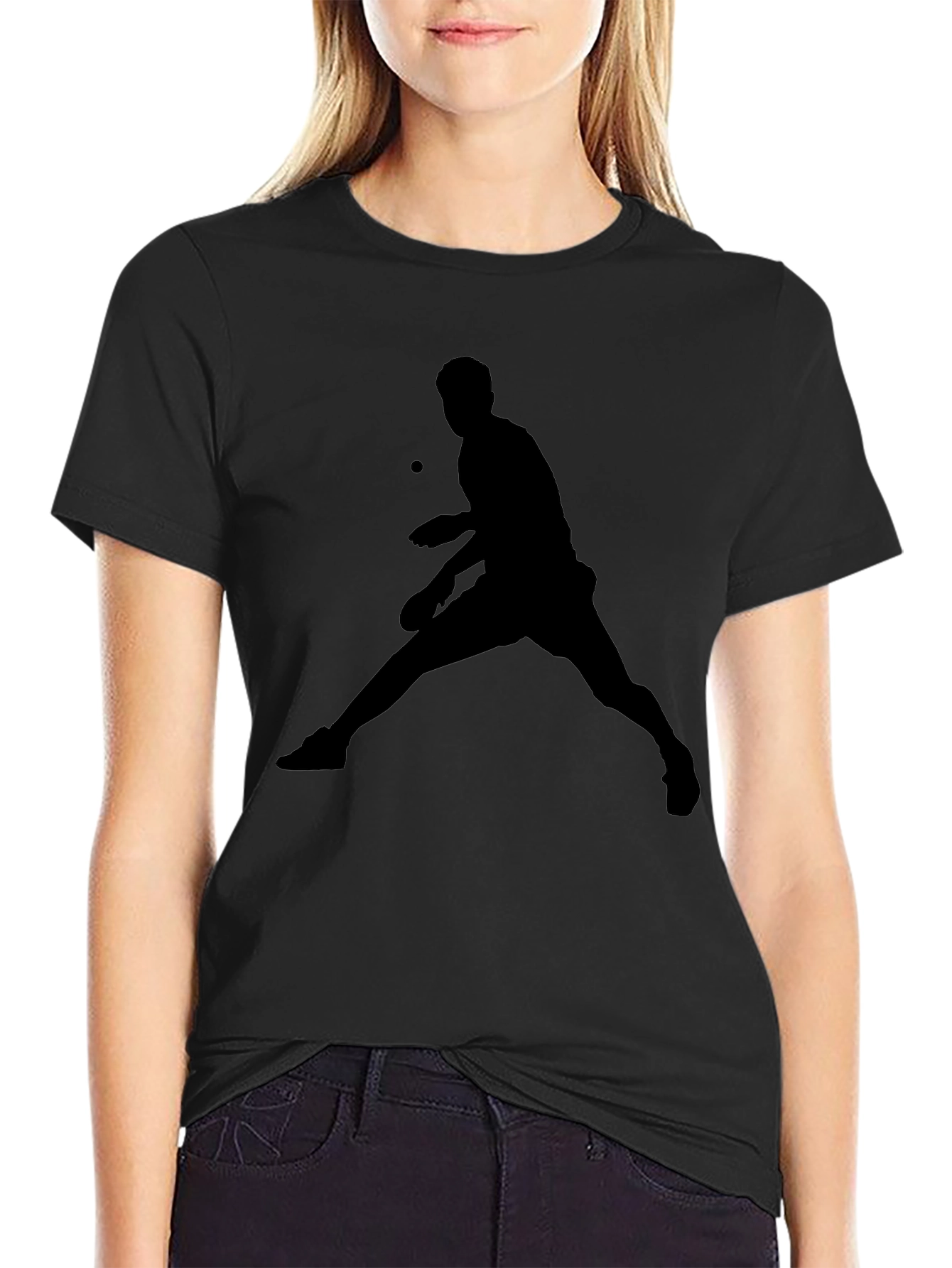 Black Black Table Tennis Graphic Tee view 2