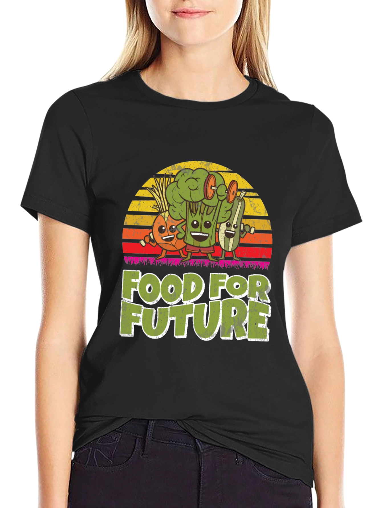 Black Food For Future Vegan Graphic T-Shirt view 2