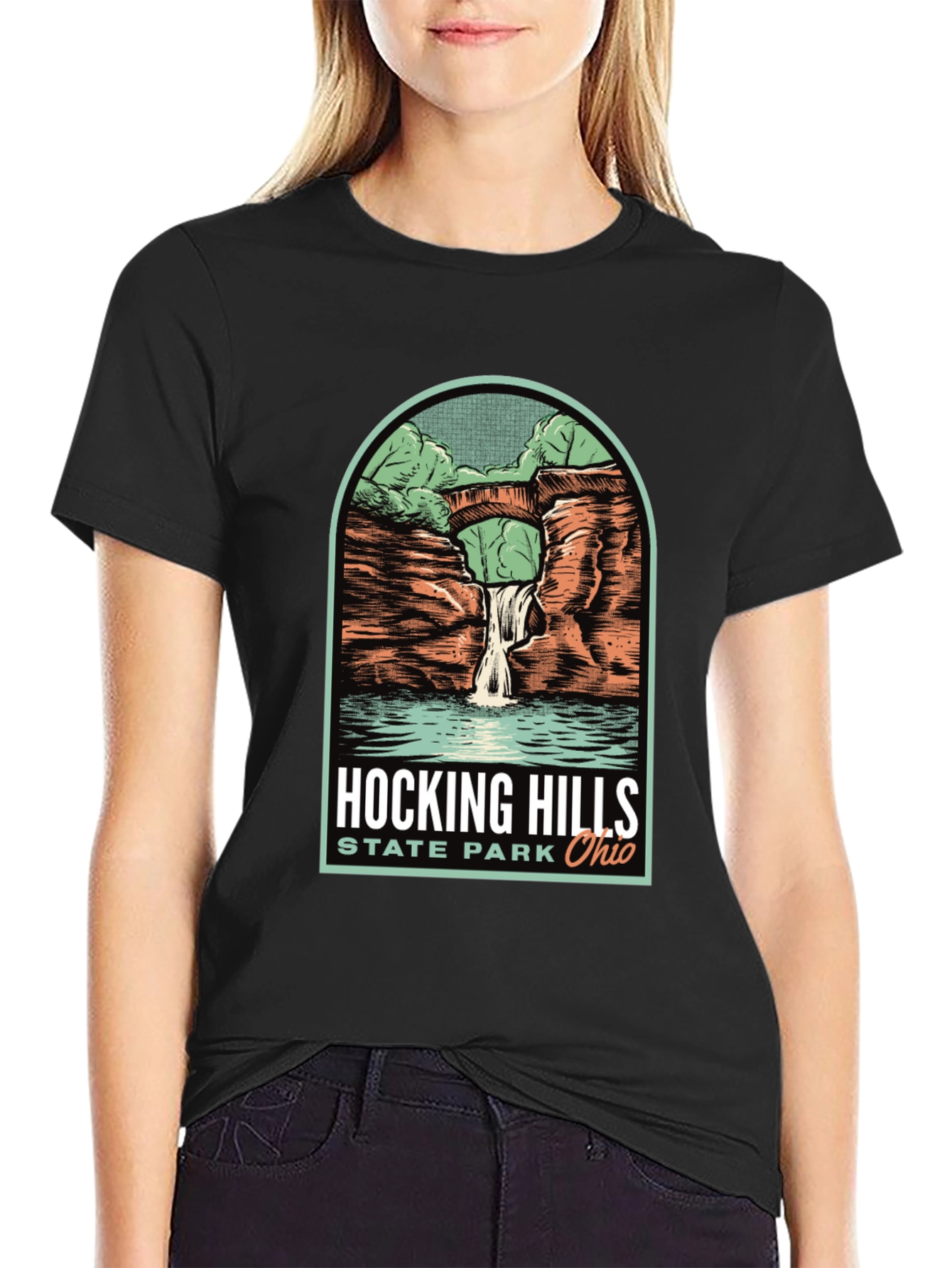 Black Hocking Hills State Park T-Shirt view 2