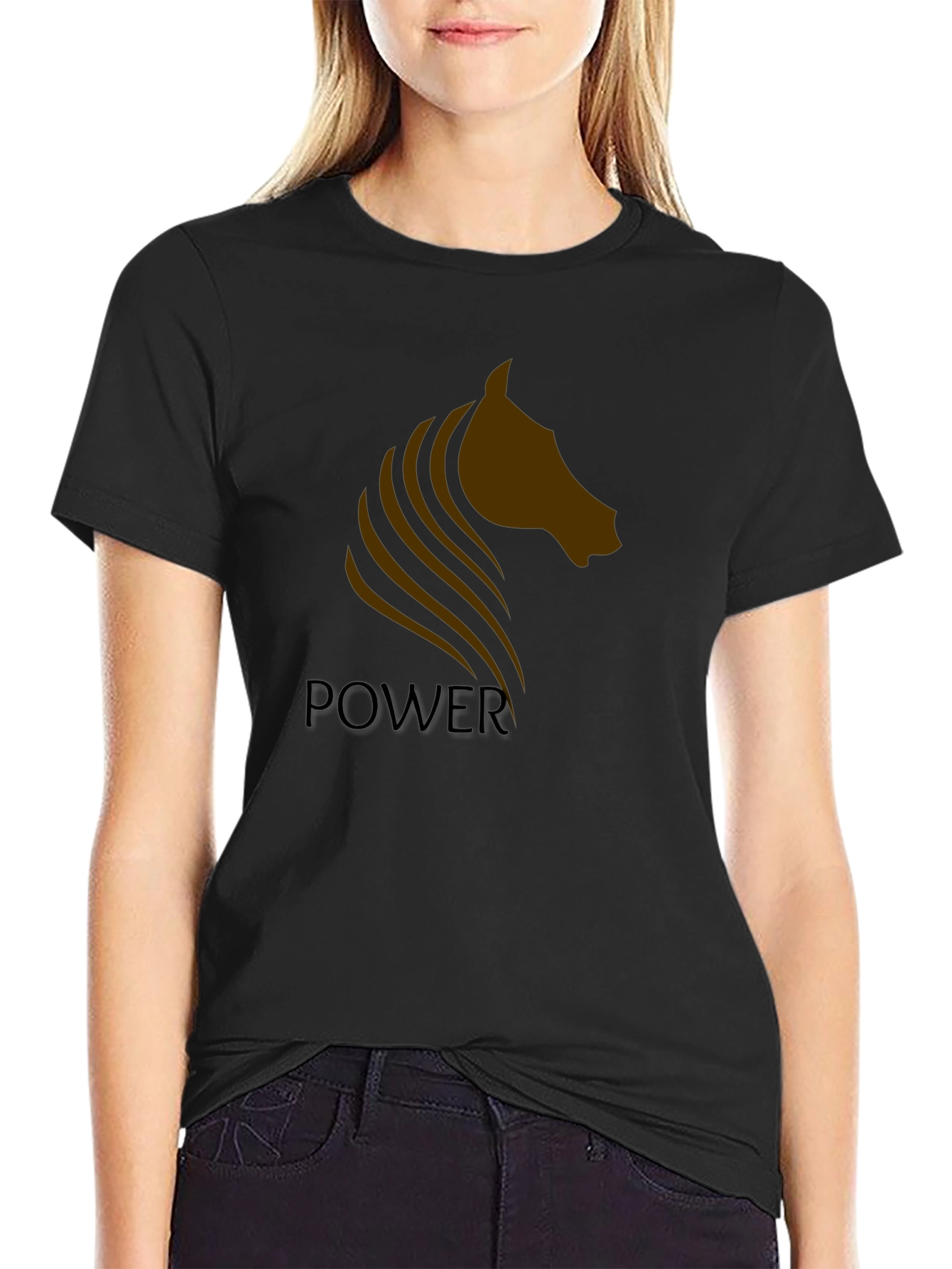 Black Power Horse Graphic Tee - Black view 2