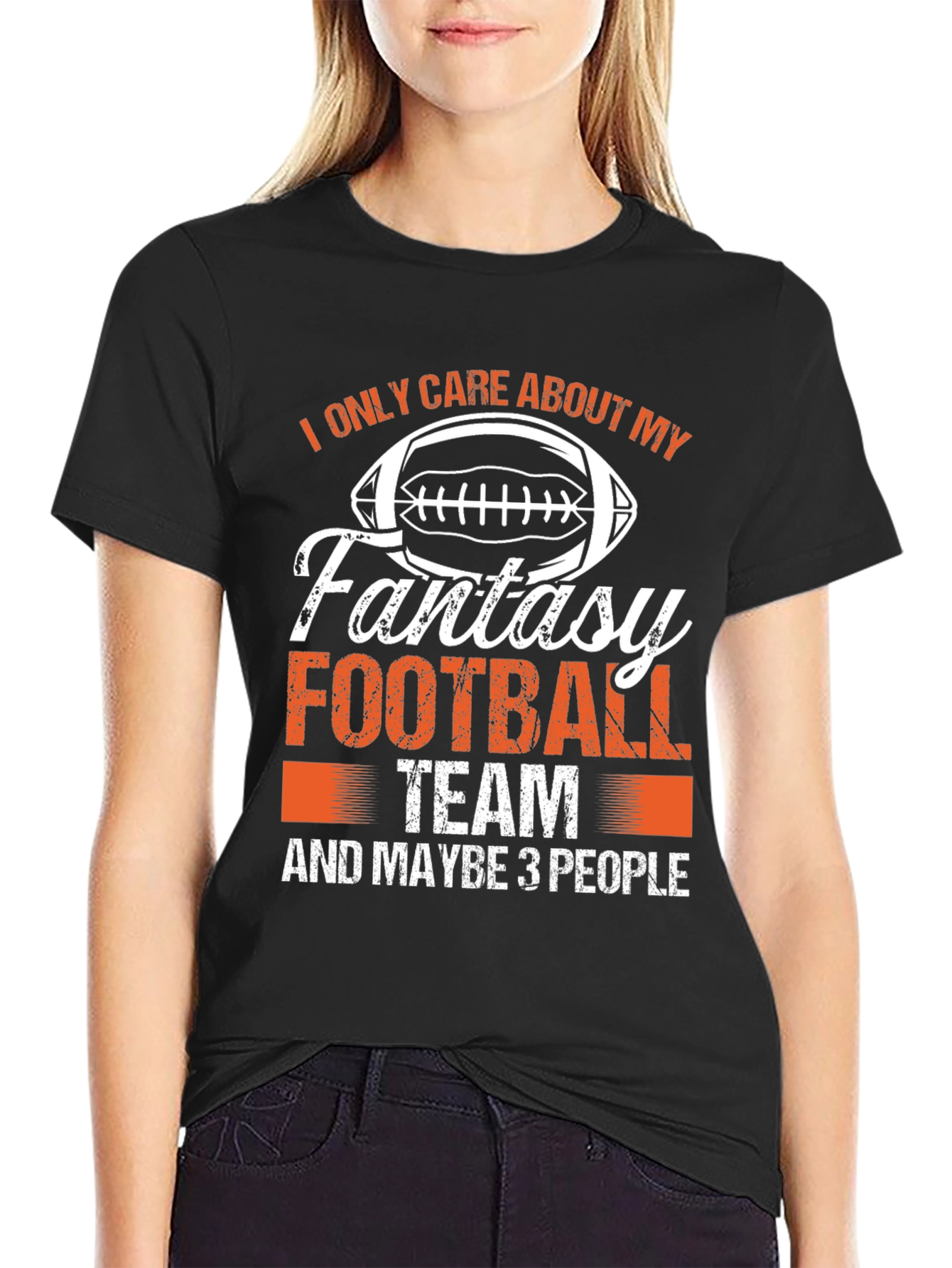 Black Fantasy Football Team T-Shirt view 2