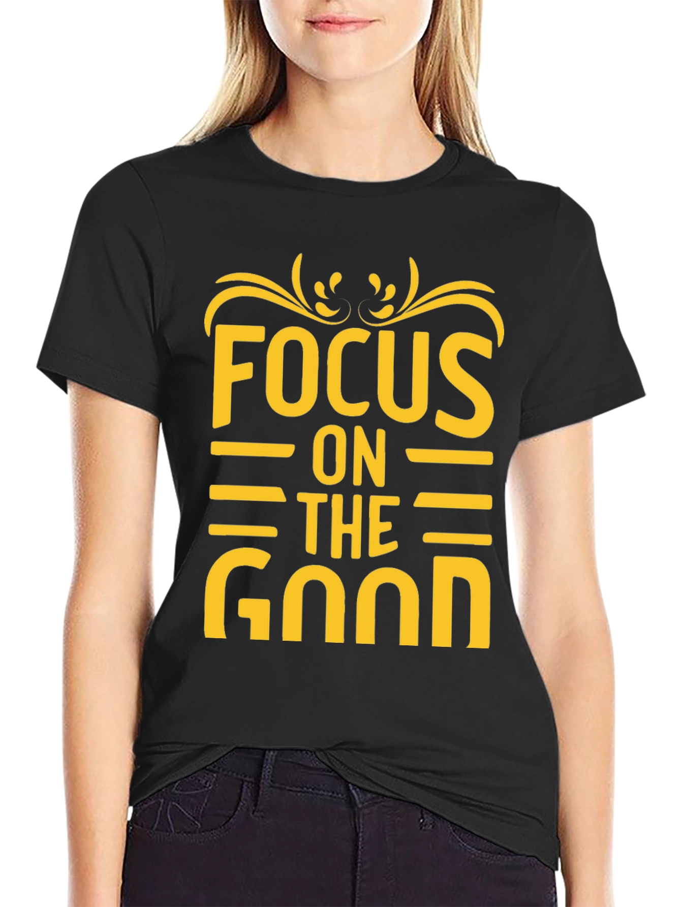 Black Focus on the Good Graphic Tee - Black view 2