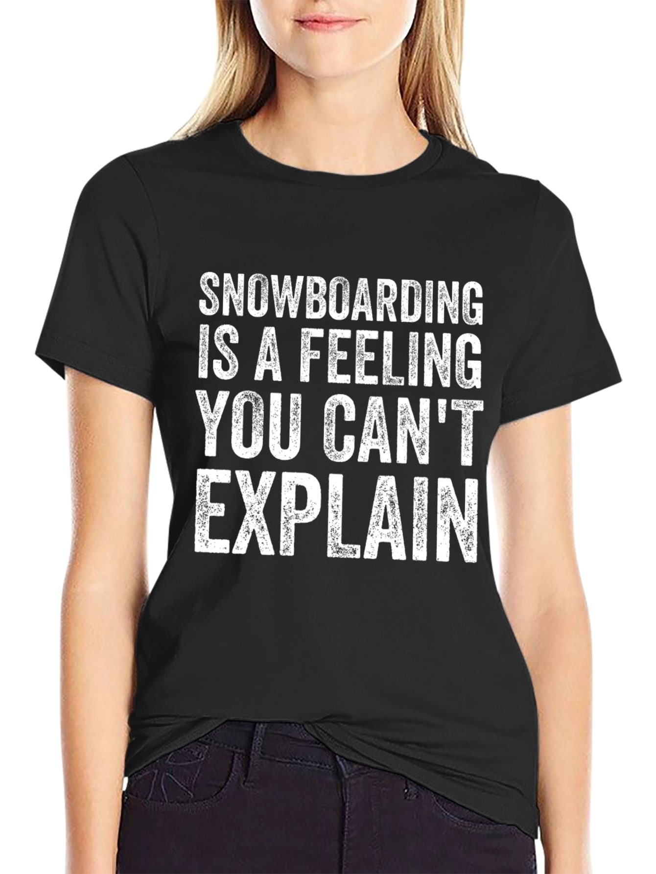 Black Snowboarding Feeling Graphic T-Shirt - Ride in Style view 2