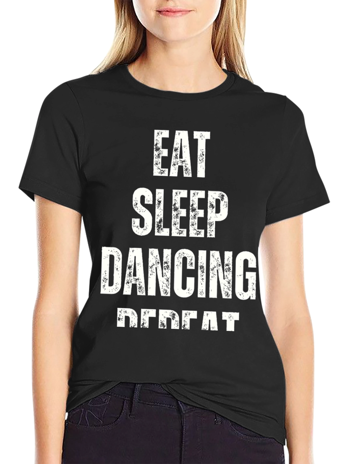Black Eat Sleep Dancing Repeat Black T-Shirt view 2