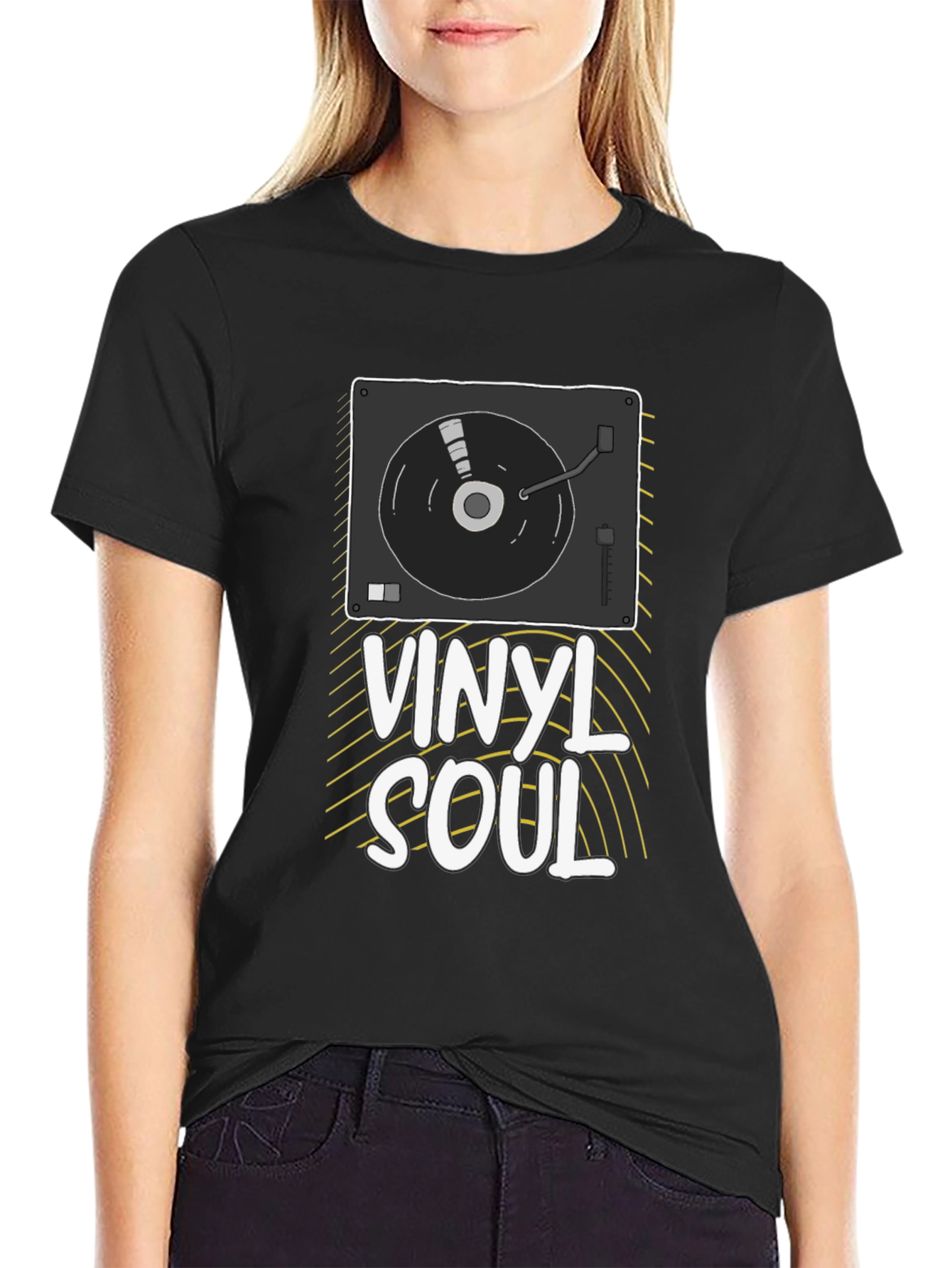 Black Vinyl Soul Graphic Tee - Music Lover T-Shirt view 2