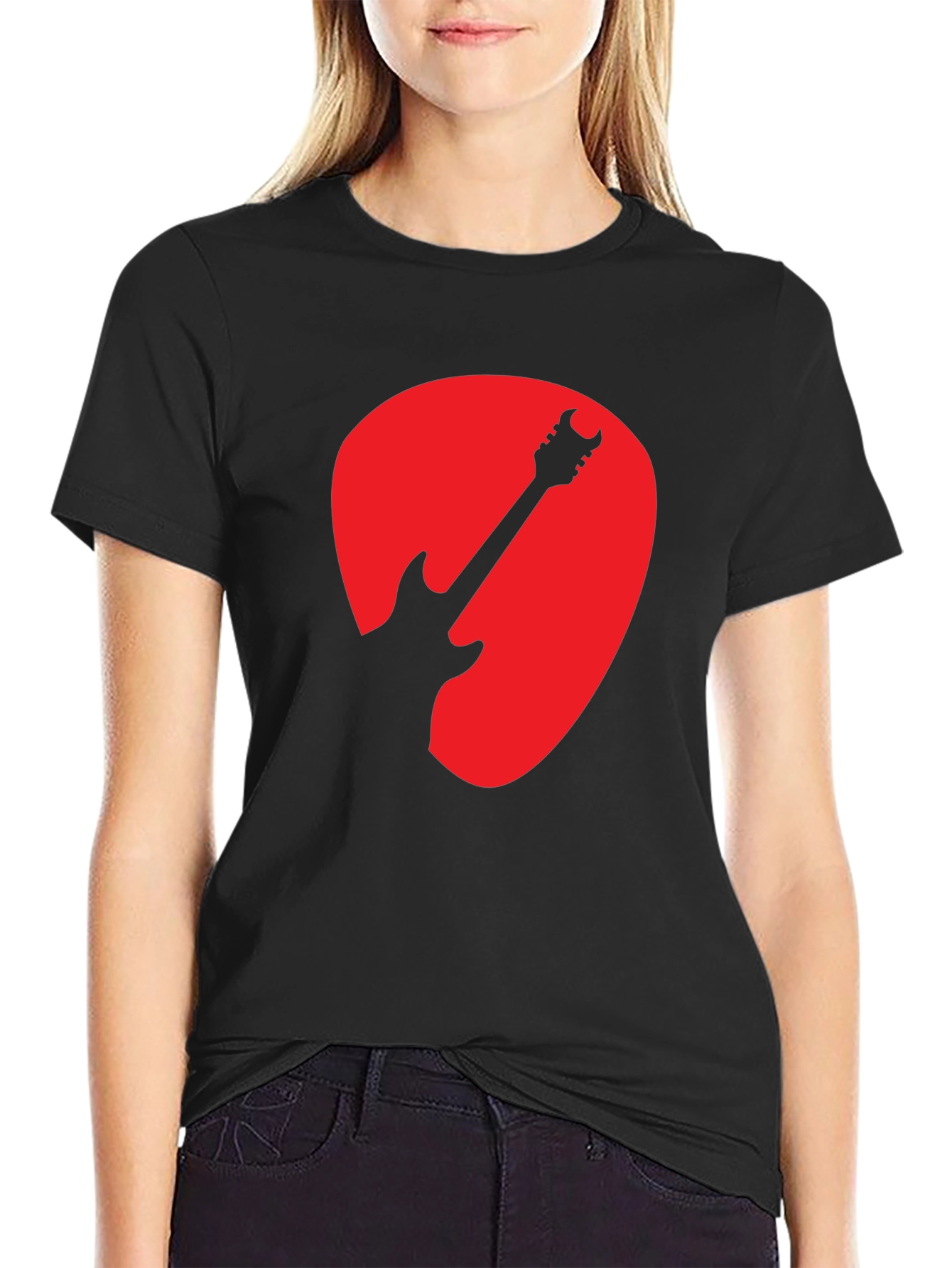 Black Guitar Pick Graphic T-Shirt - Music Lover Tee view 2