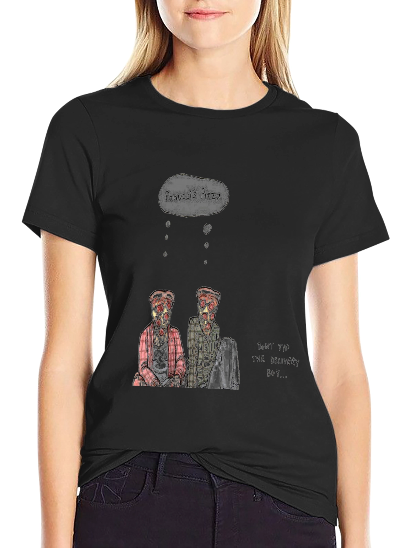 Black Humorous Graphic Print T-Shirt view 2