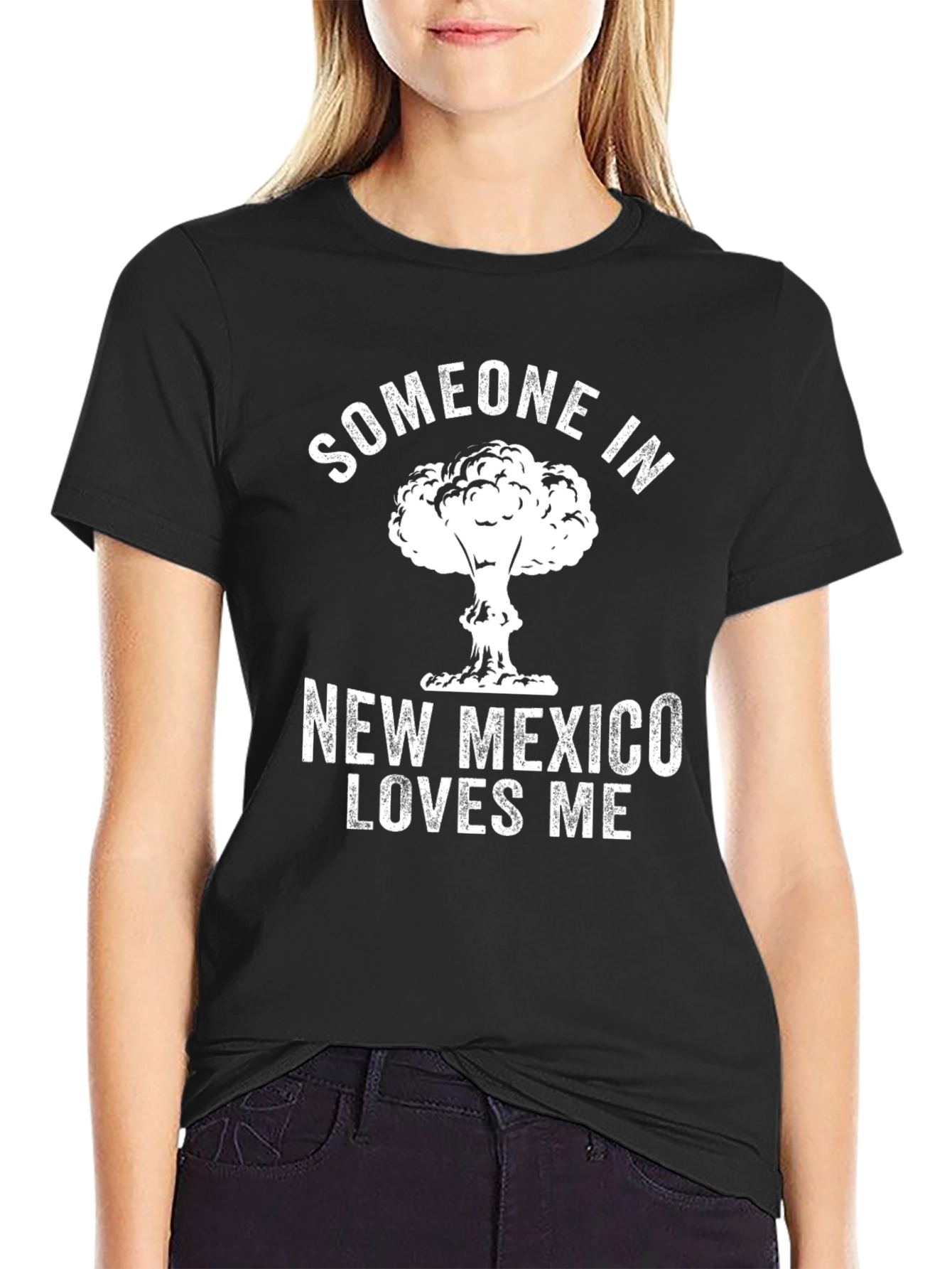 Black Someone in New Mexico Loves Me T-Shirt view 2