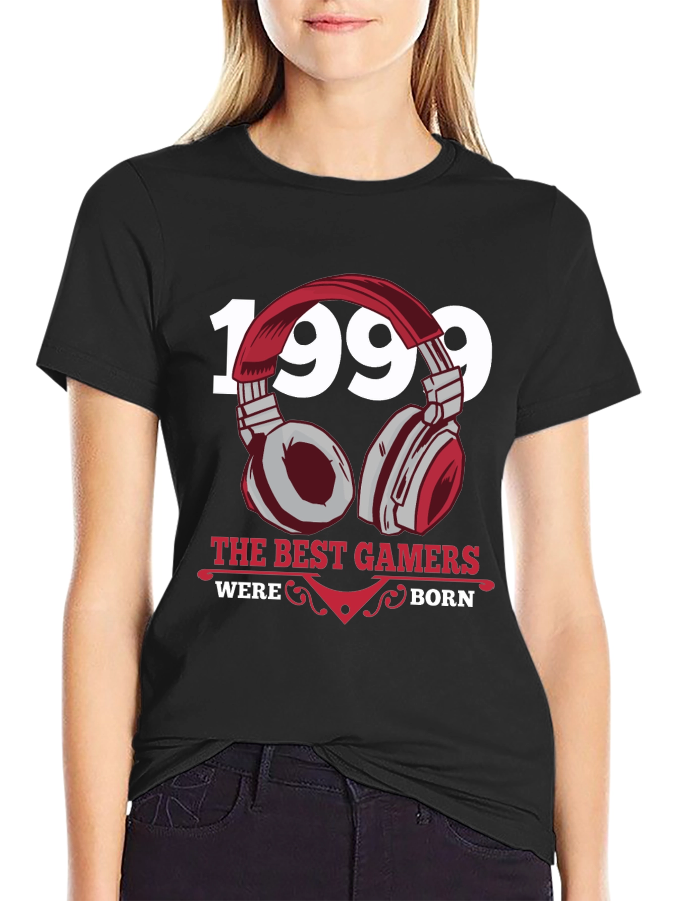 Black 1999 Best Gamers Born T-Shirt view 2