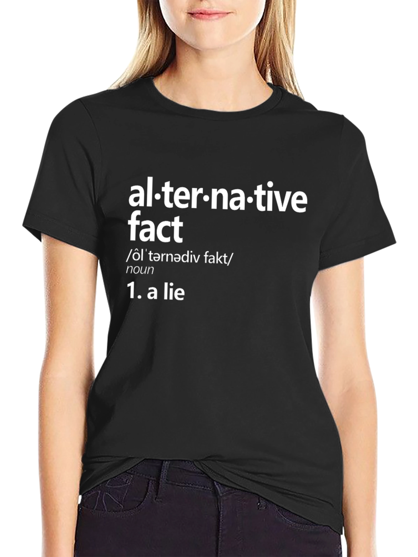 Black Alternative Fact Definition Black T-Shirt view 2