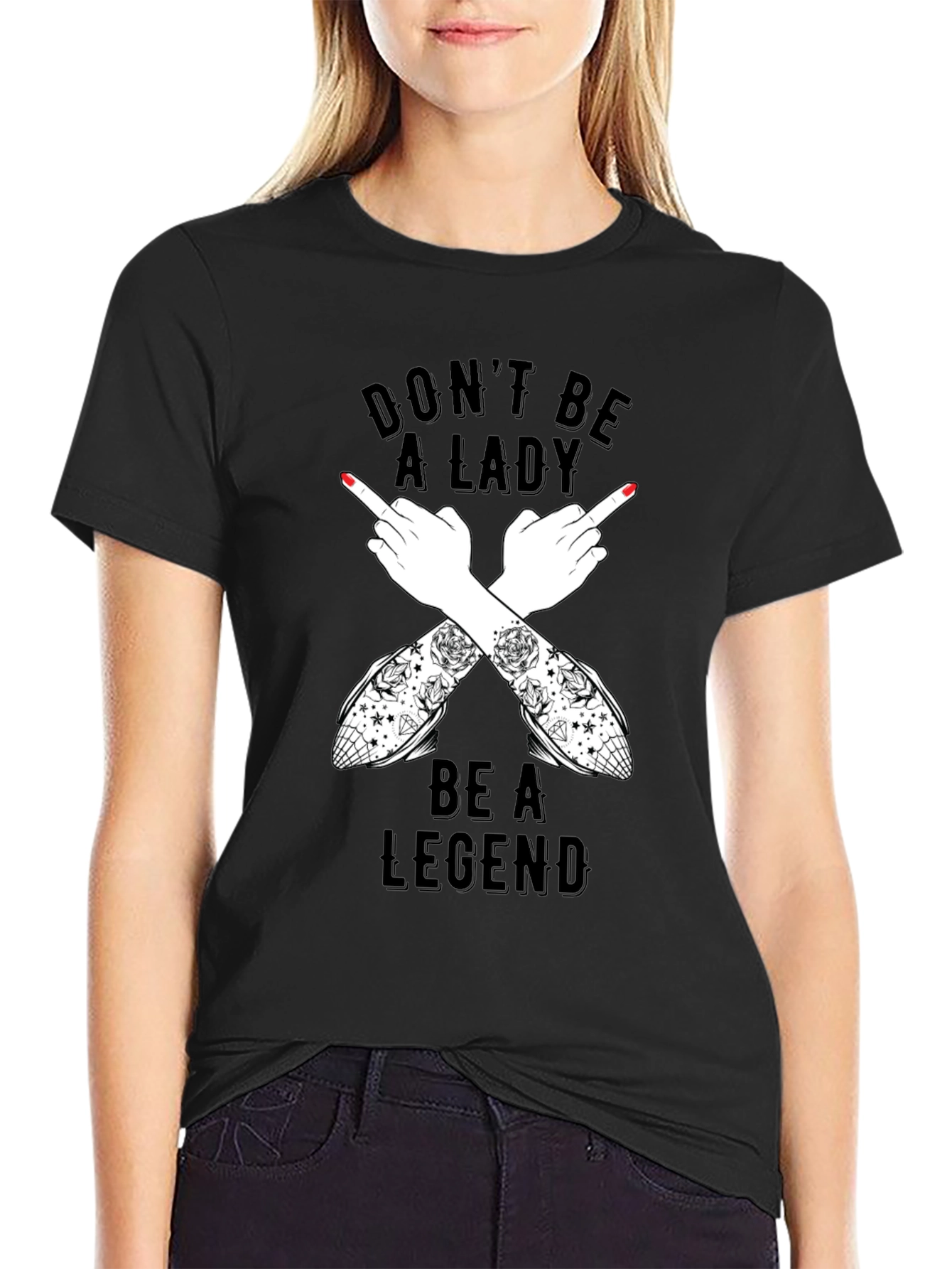 Black Don't Be A Lady Be A Legend T-Shirt view 2