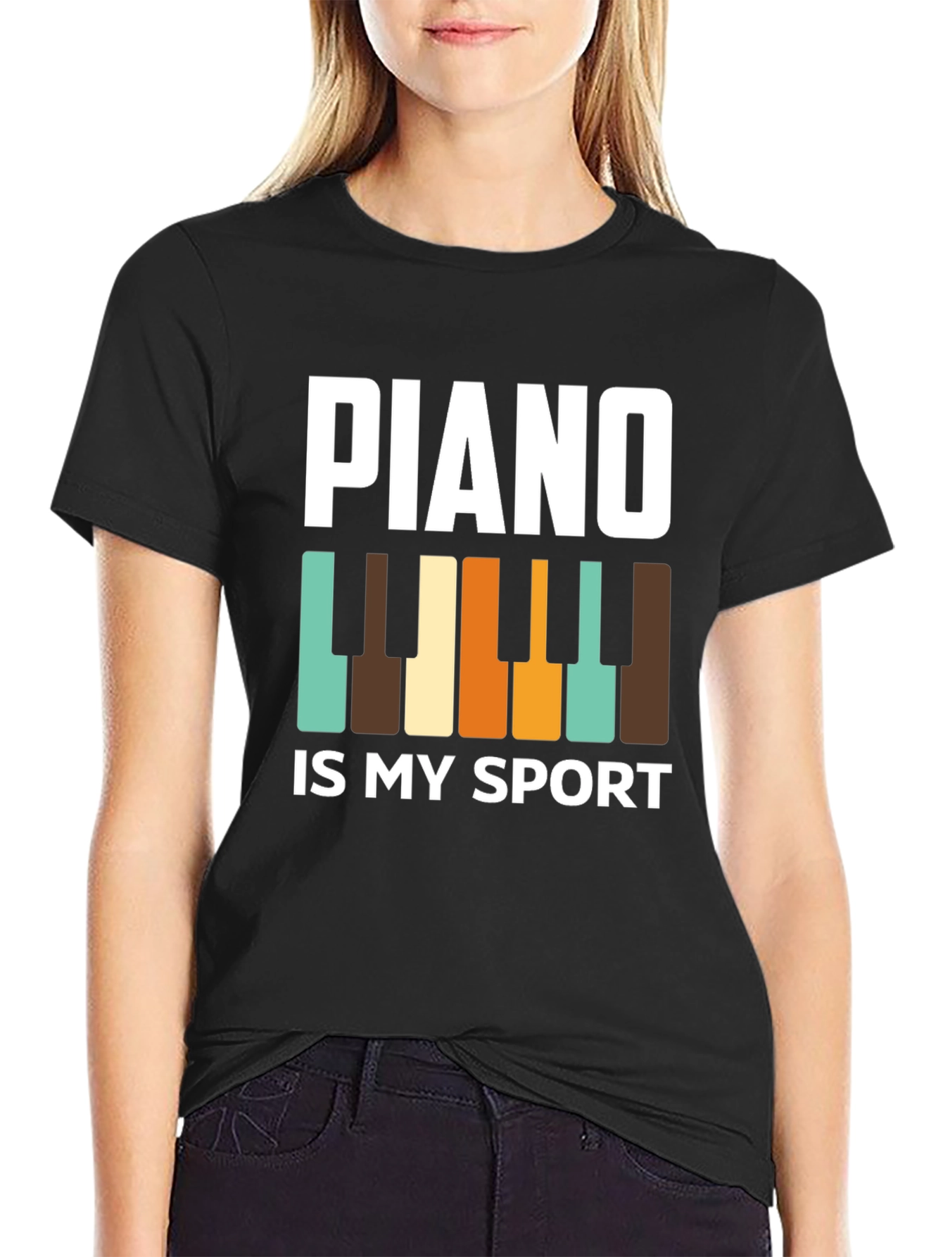 Black Piano Is My Sport - Graphic Tee view 2