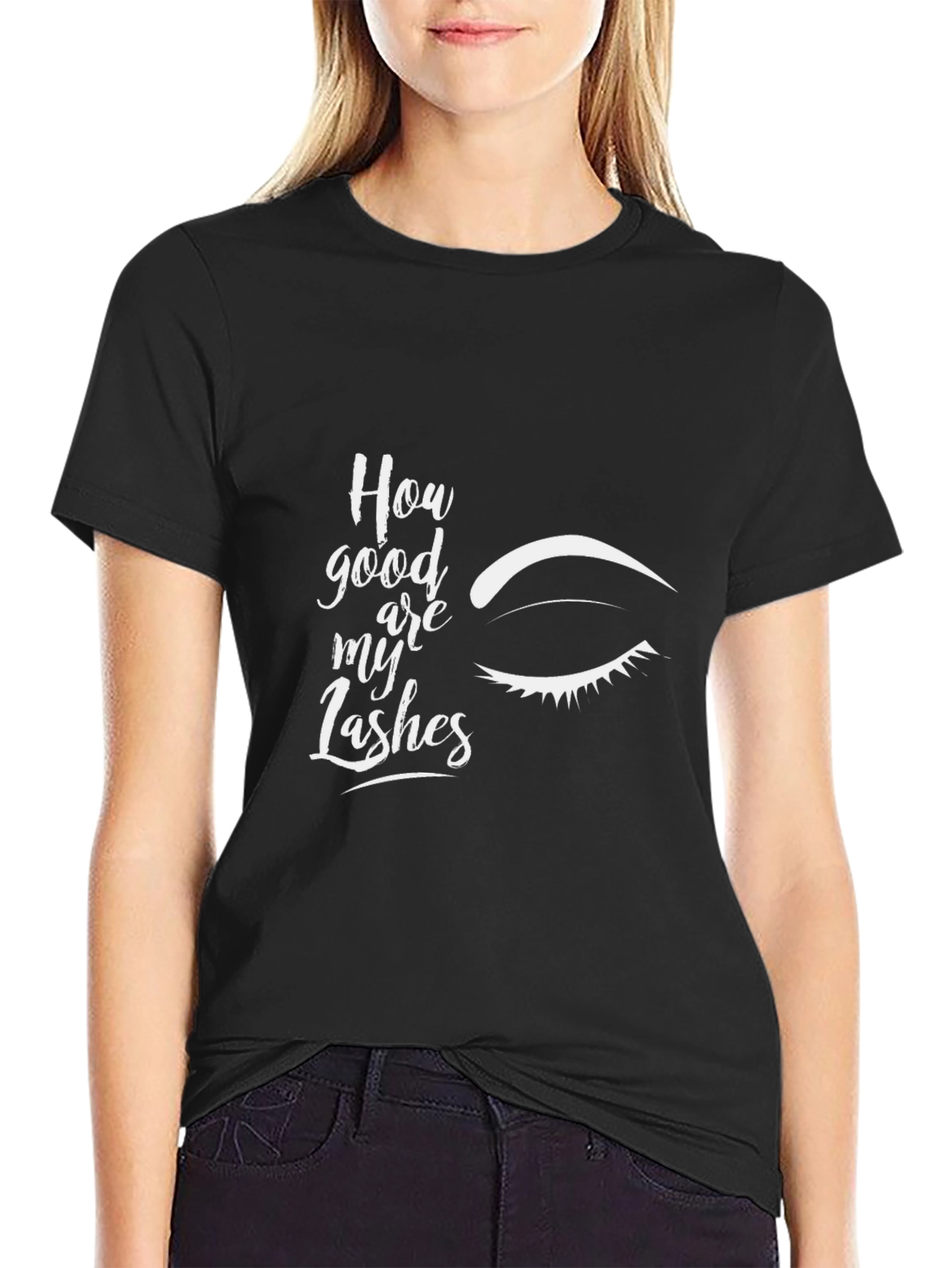 Black How Good Are My Lashes Graphic Tee view 2