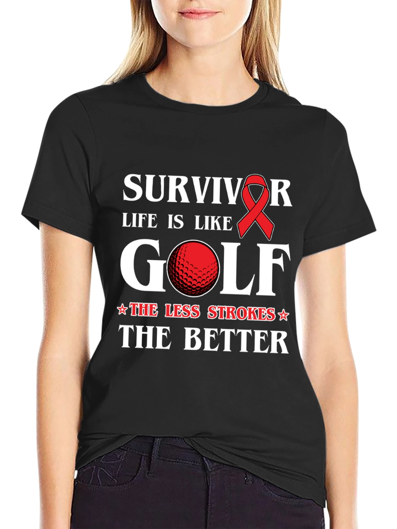 Black Survivor Golf T-Shirt - Life is Like Golf view 2
