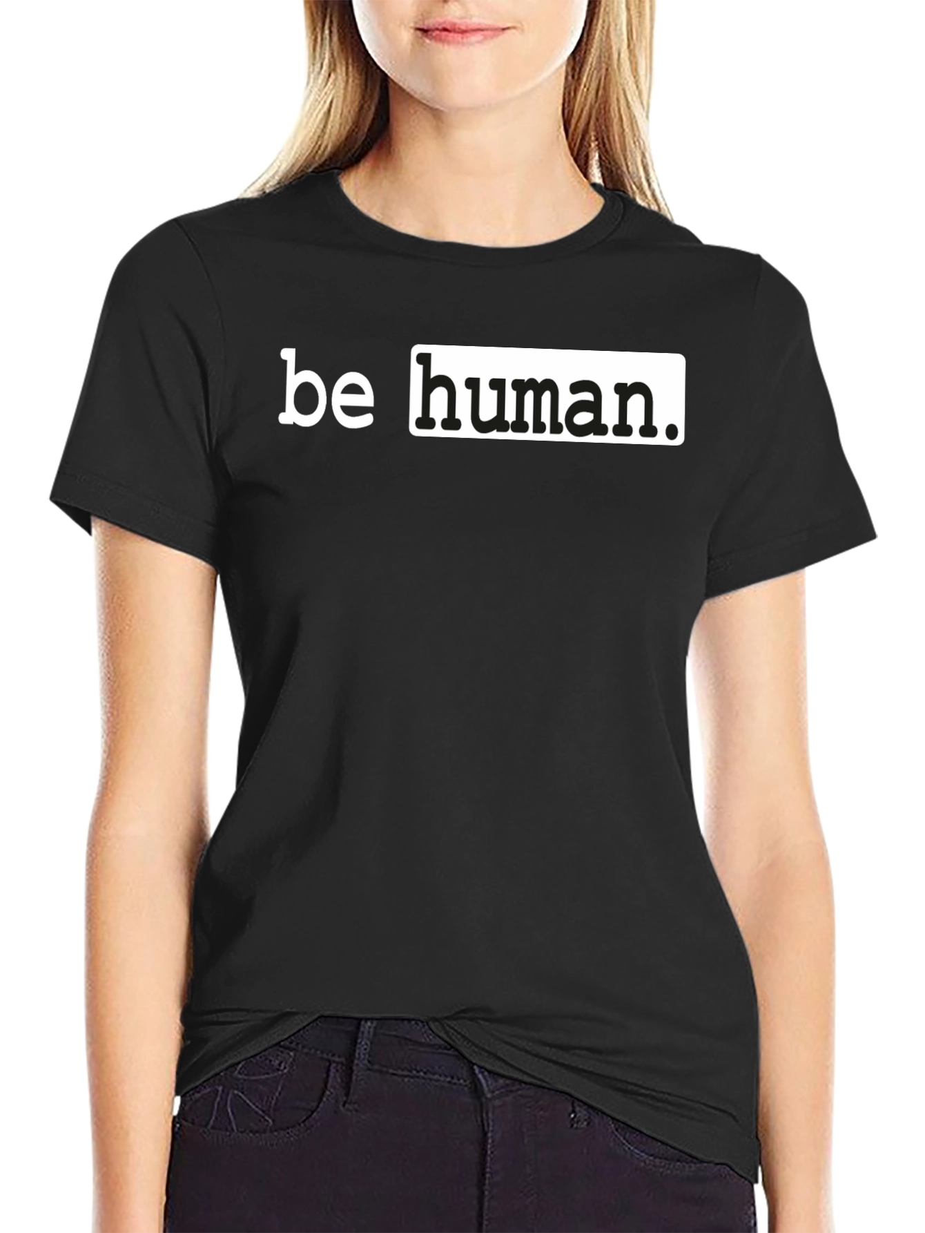 Black Be Human Black Graphic T-Shirt view 2