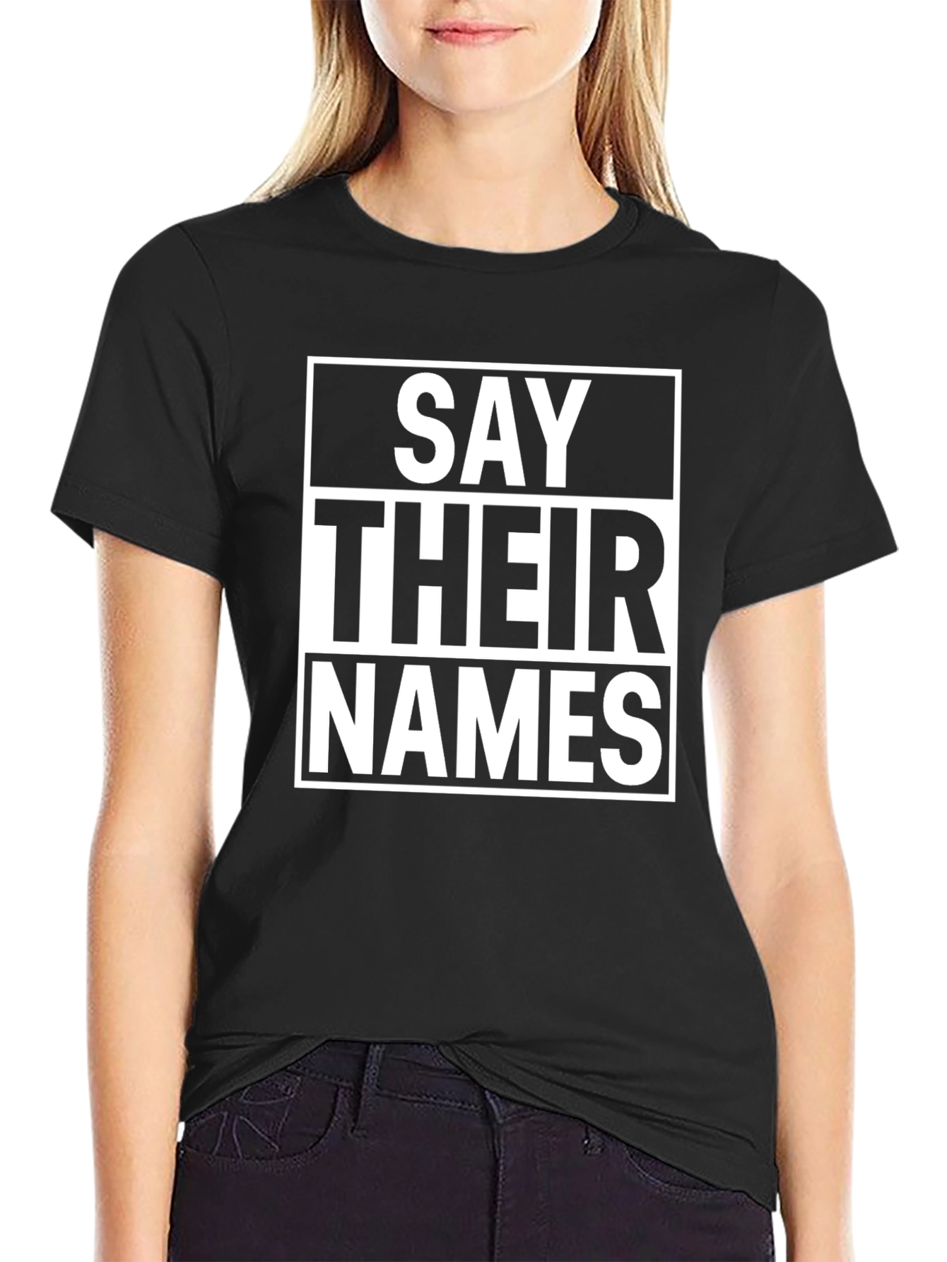 Black Say Their Names T-Shirt - Black Graphic Tee view 2