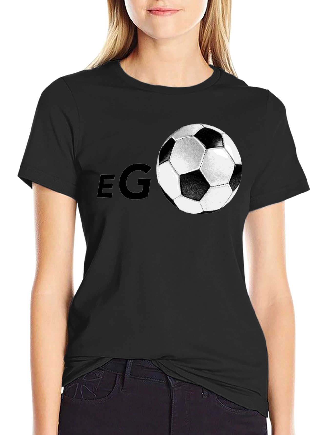 Black Soccer Fan Black Graphic Tee view 2