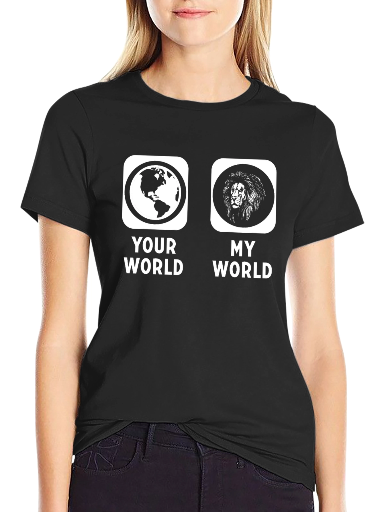 Black Your World, My World Graphic T-Shirt view 2