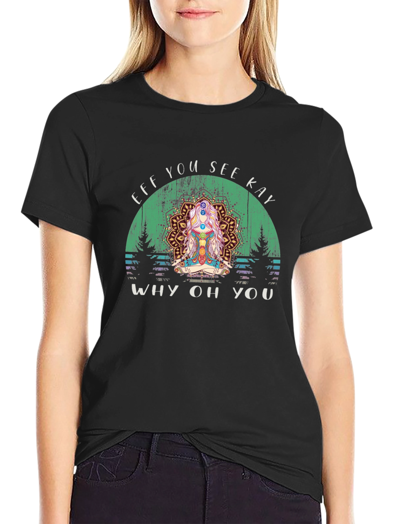 Black Eff You See Kay Yoga Chakra T-Shirt view 2