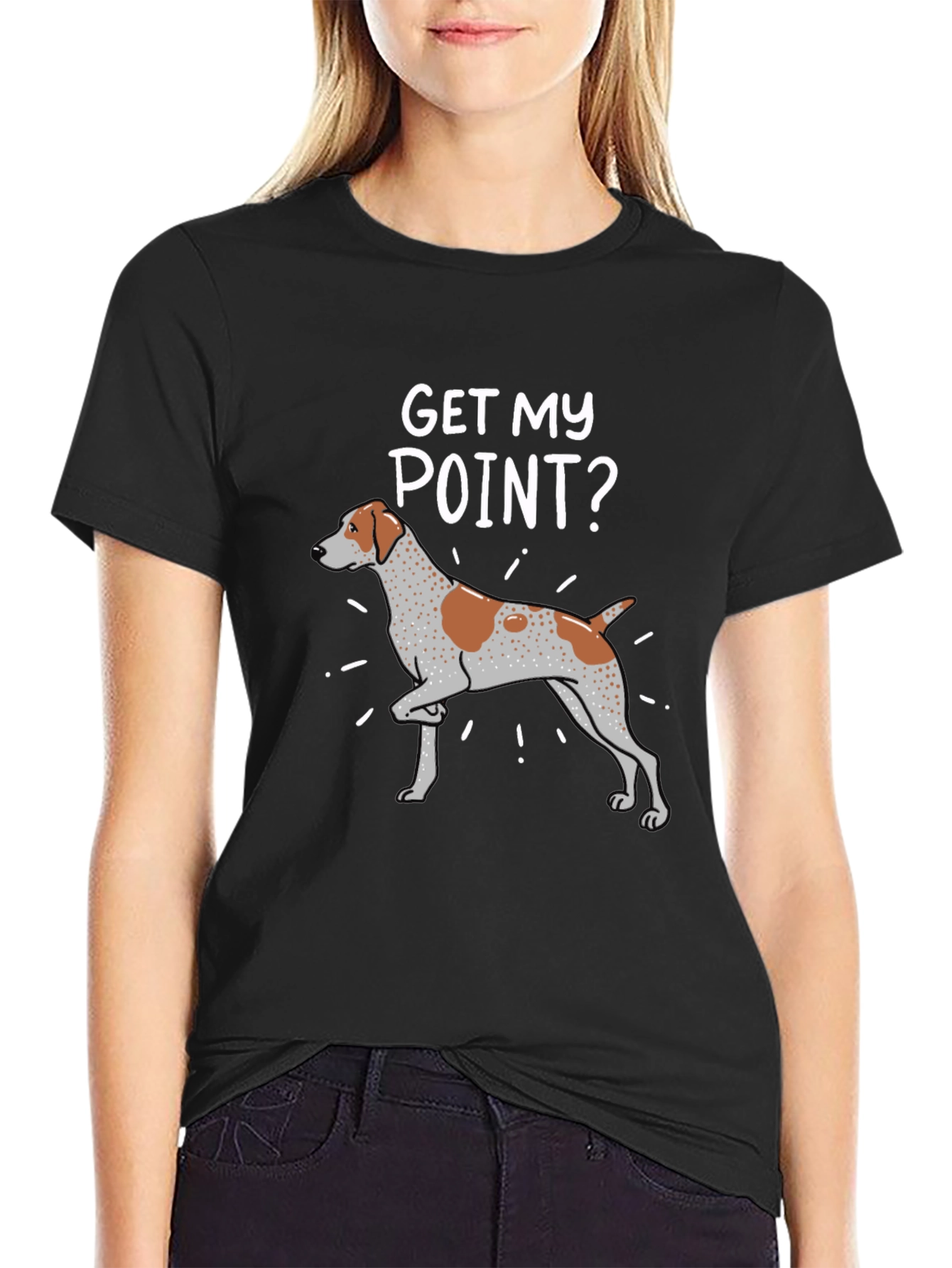 Black Get My Point? Dog Graphic T-Shirt view 2
