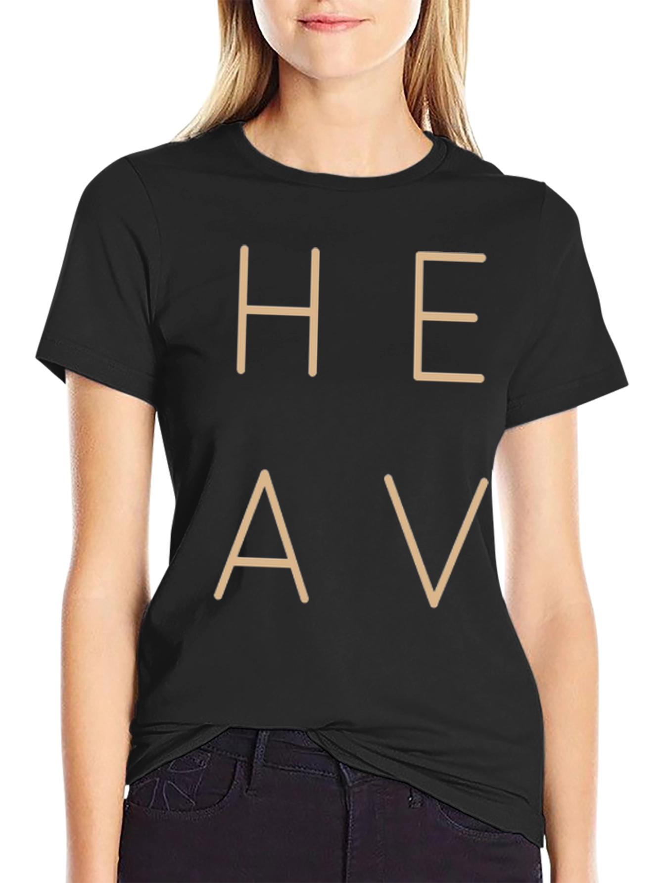 Black Modern Graphic Tee - HEAV Design view 2