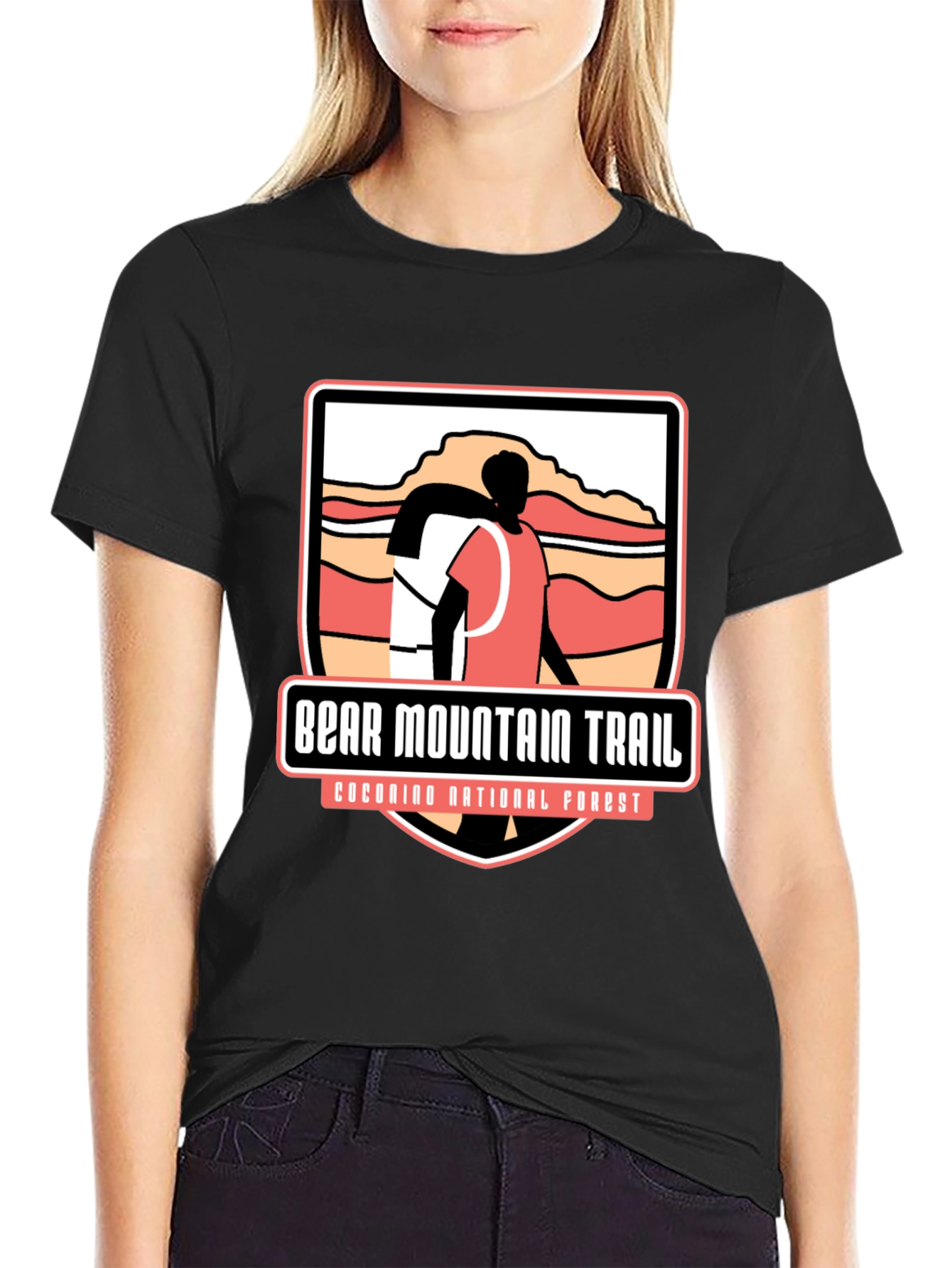 Black Bear Mountain Trail Black Graphic Tee view 2