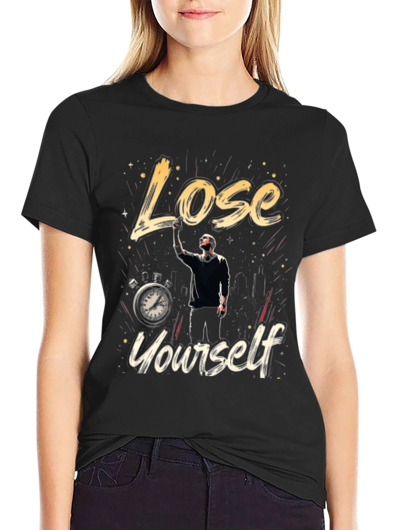 Black Lose Yourself Graphic T-Shirt view 2