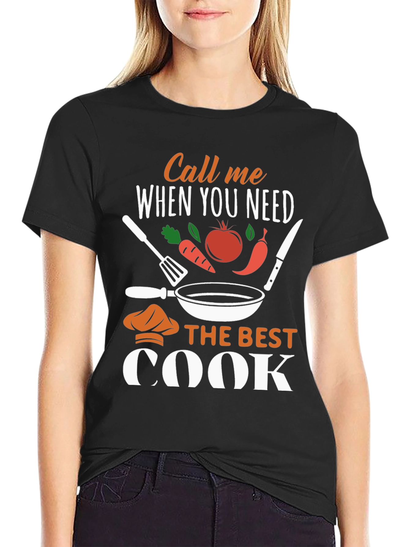 Black Call Me When You Need The Best Cook T-Shirt view 2