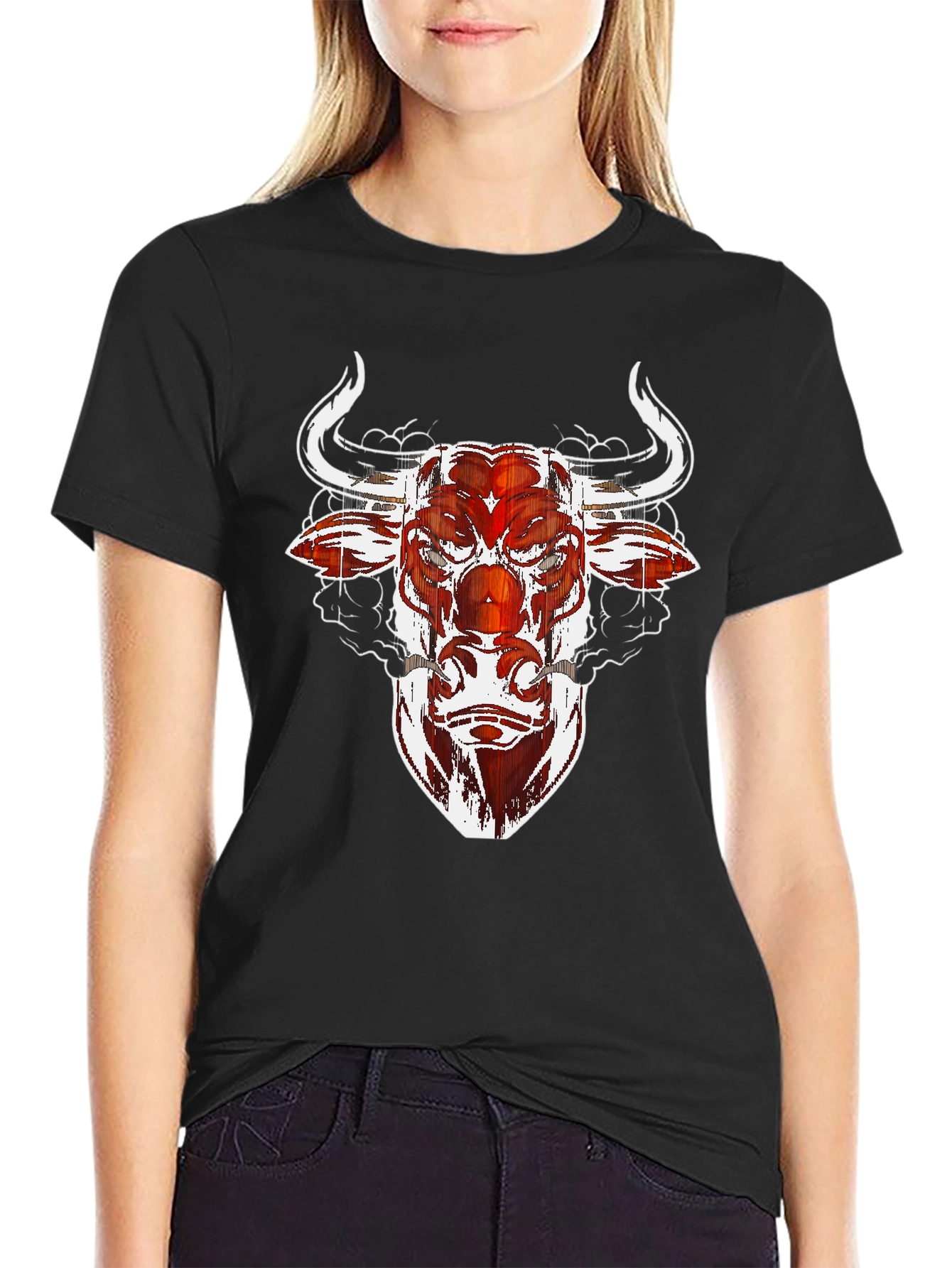 Black Bull Graphic Tee - Black Cotton Blend view 2
