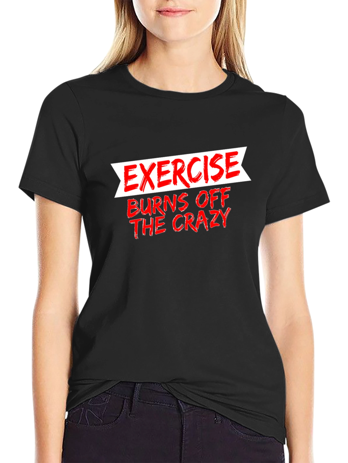 Black Exercise Burns Off The Crazy Graphic Tee view 2