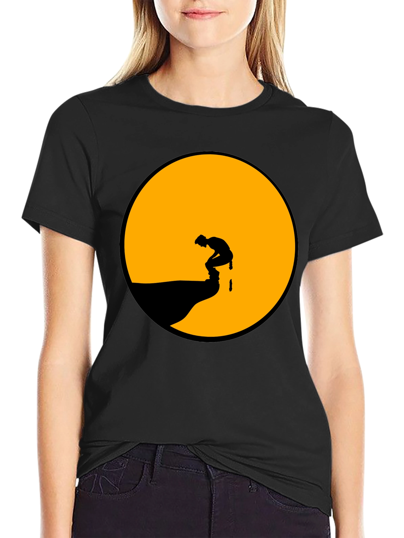 Black Silhouette Mooning T-Shirt - Graphic Tee view 2