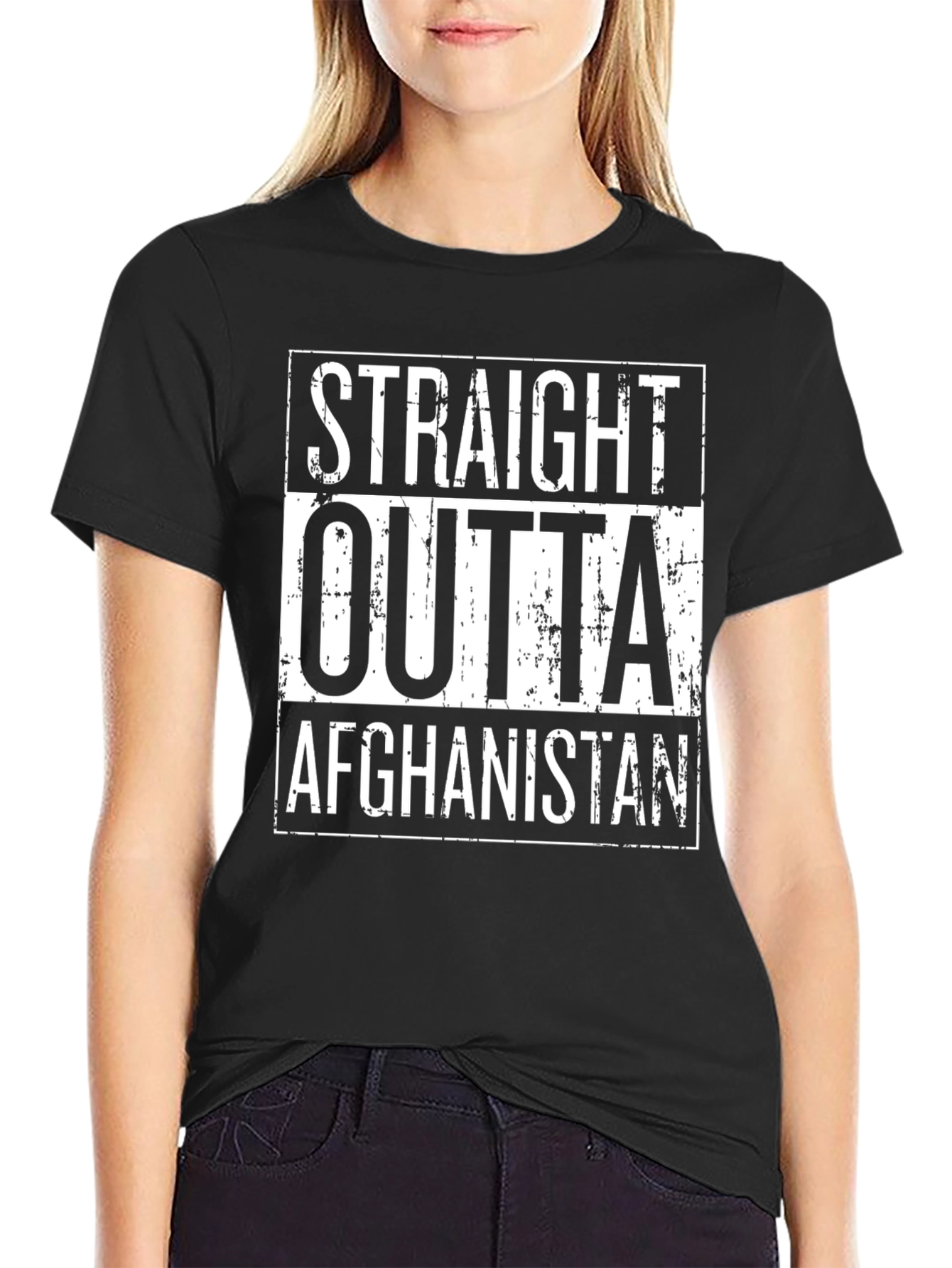 Black Straight Outta Afghanistan Graphic Tee view 2